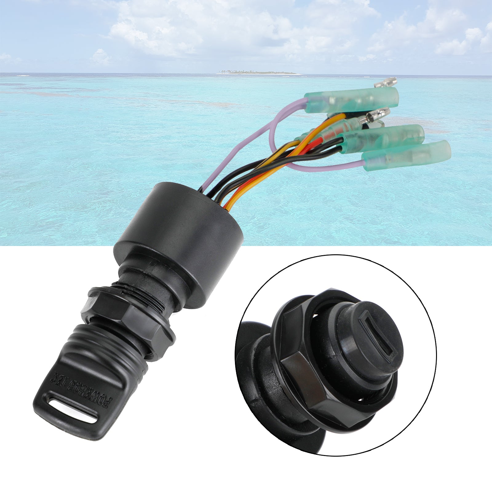 Boat Ignition Key Switch 87-17009A5 Fit for Mercury Boats by Serial Inflatables Mercury Amanzi 320/380 Hypalon RIB ZA-GAH10001H304 &amp; Up - 2004-2006 - USA - Cat.# 90-892622 Remote Control Components