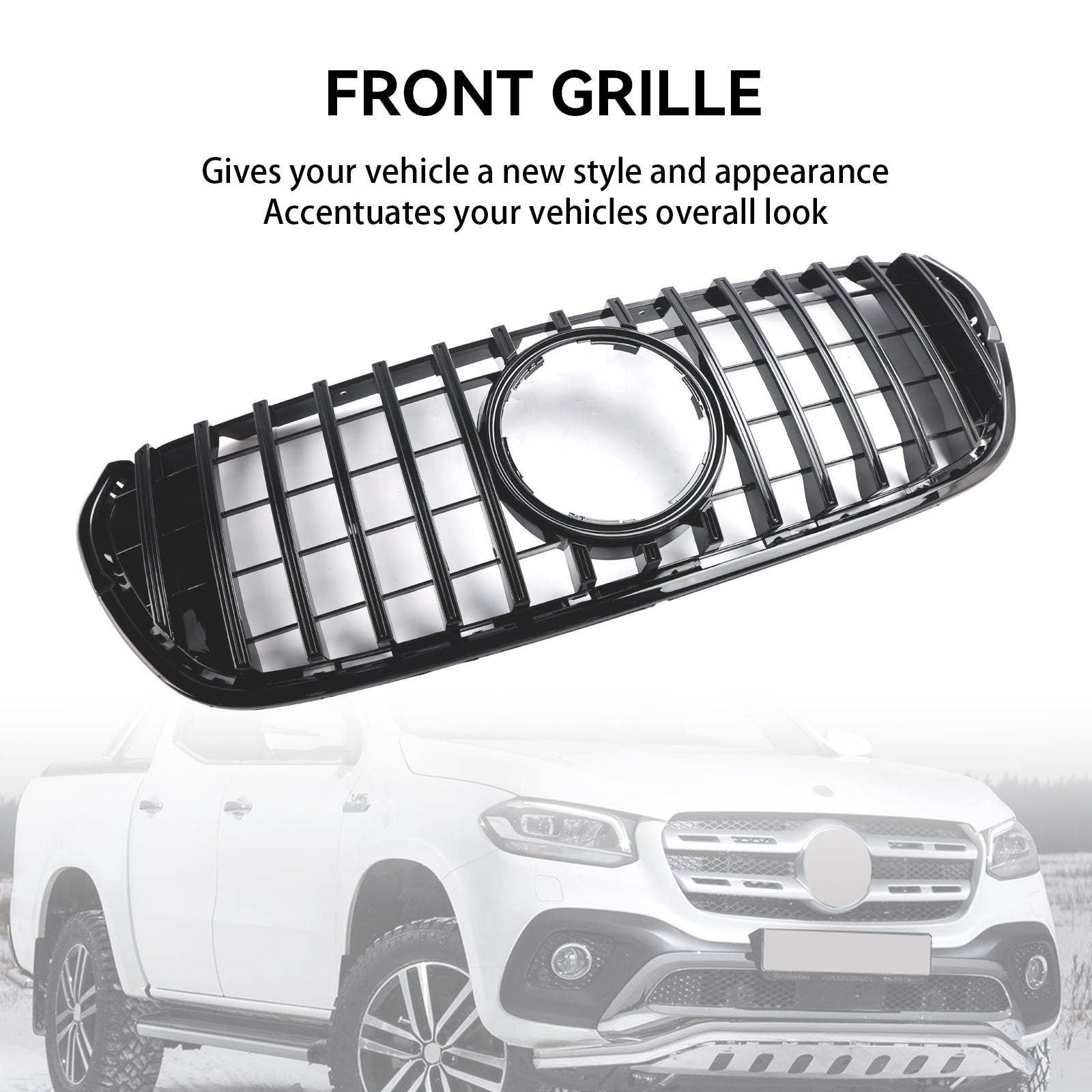 2017 2018 2019 Mercedes Benz X-Class X470 Black Front Bumper Grille Grill