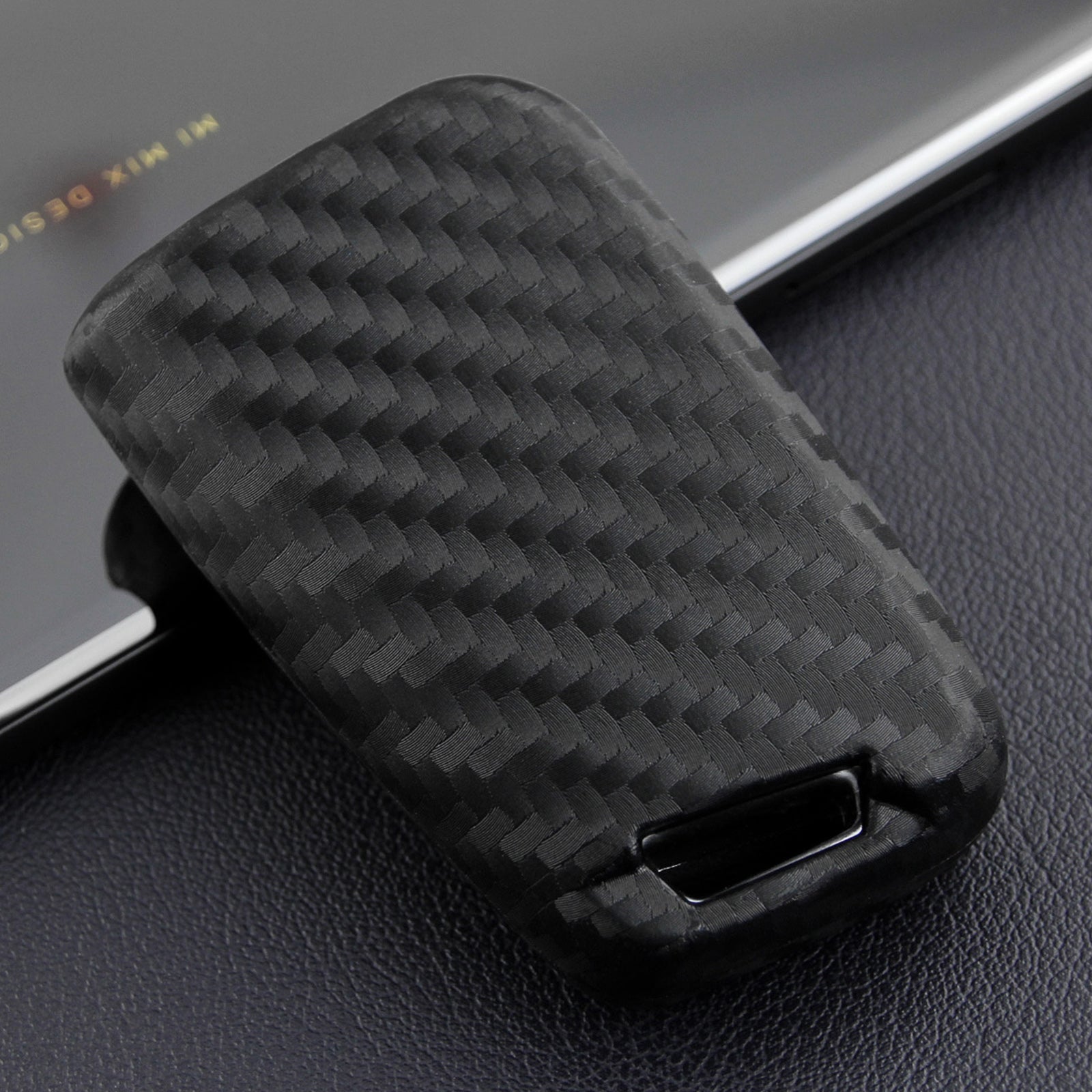 Leather Silicone Car Key Case Cover With Buckle For Volkswagen Golf MK7