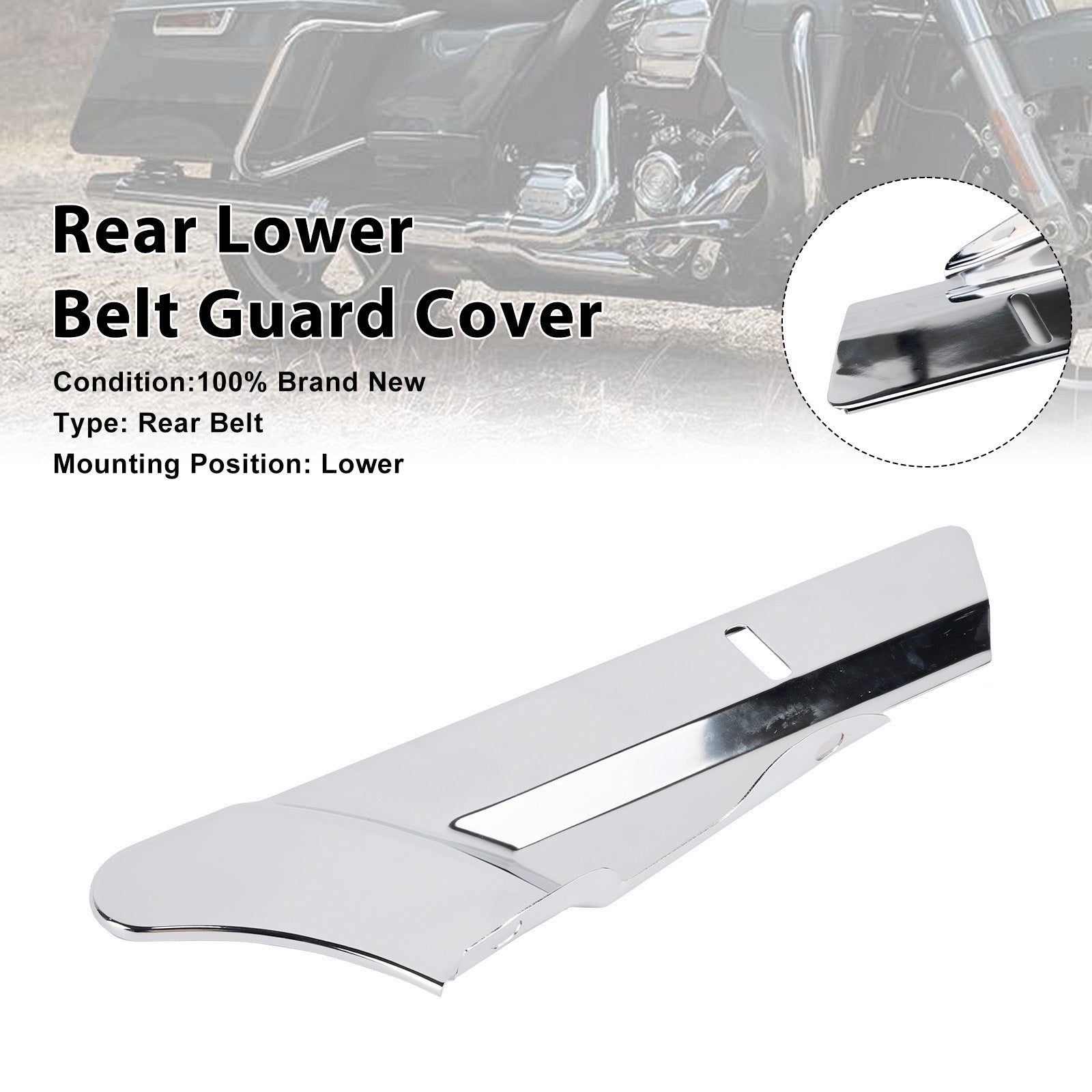 2009-2023 Harley-Davidson Road King EFI FLHR Rear Lower Belt Guard Cover
