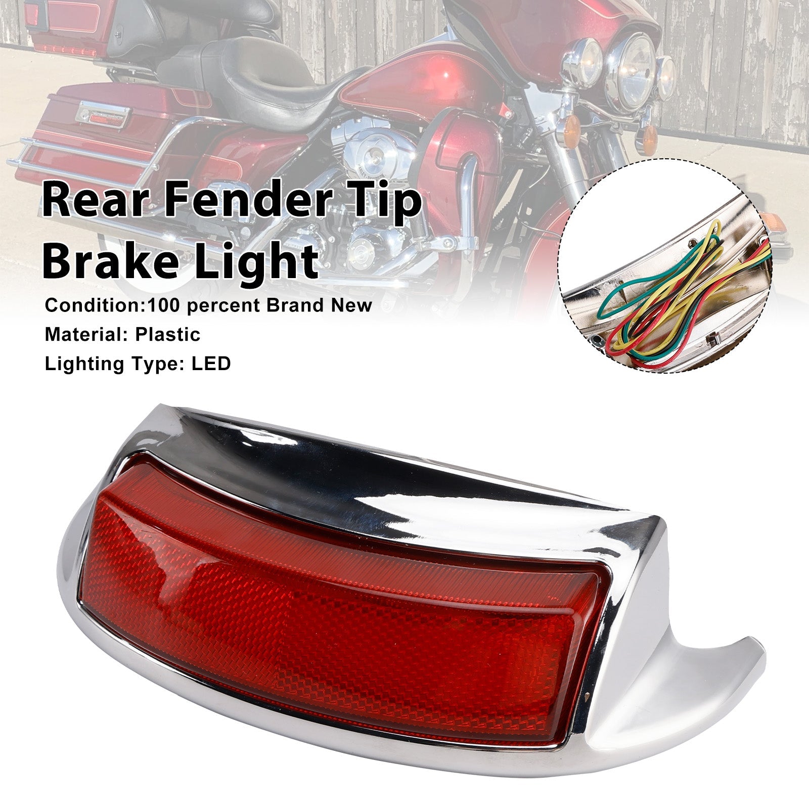 Rear Fender Tip Brake Light Fit For Touring Electra Glide 2009-2024