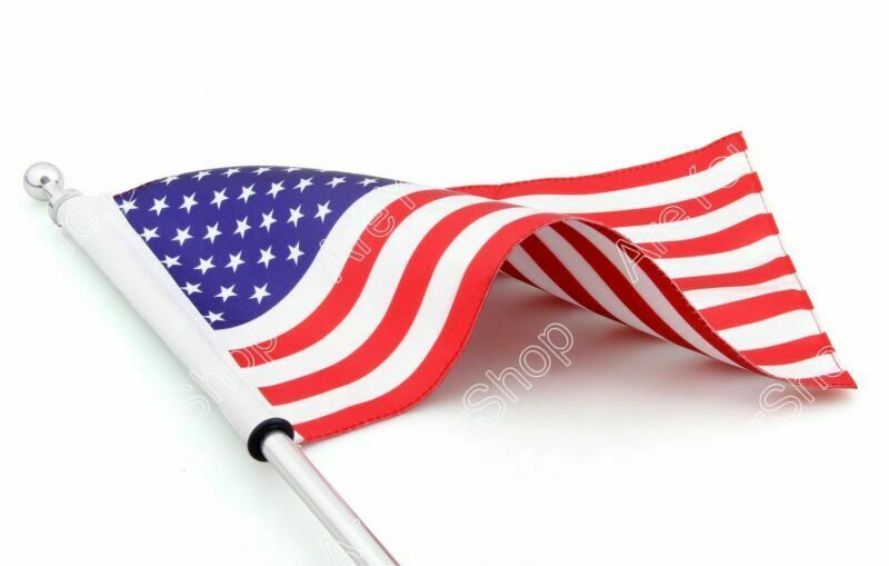 01-12 Pole USA American Luggage Flag Vertical GL1800 Honda GoldWing Rack