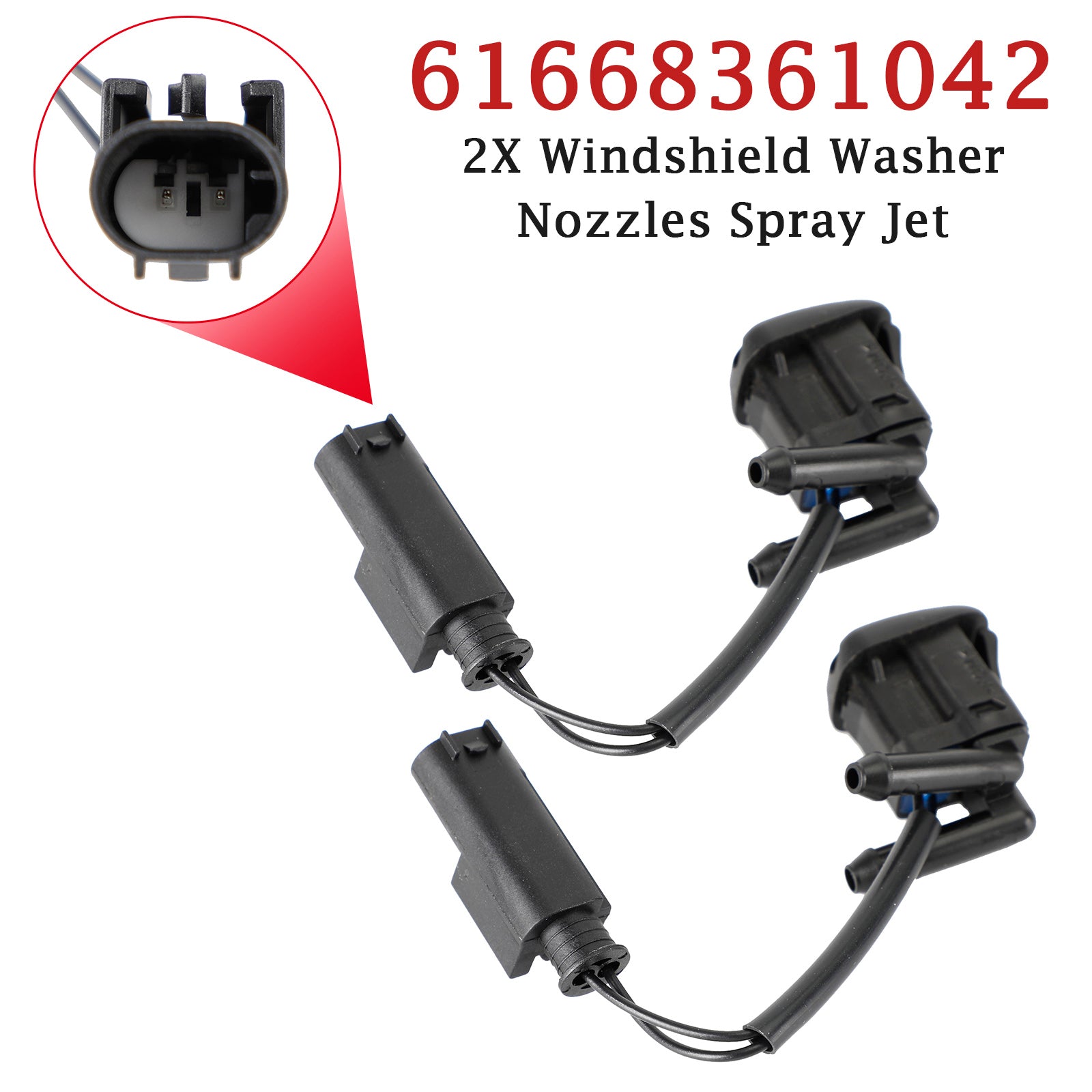 2X Windshield Wiper Nozzle Spray Jet Heated for BMW 5 Series E39 61668361042
