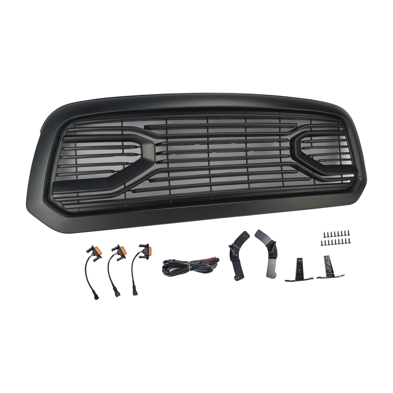 2013-2018 Dodge Ram 1500 Black Big Horn Style Front Bumper Grill Grille