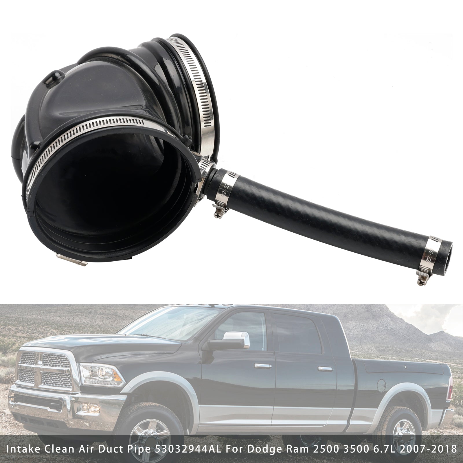 2007-2018 Dodge Ram 2500 3500 6.7L Intake Clean Air Duct Pipe 53032944AL 53032944AC