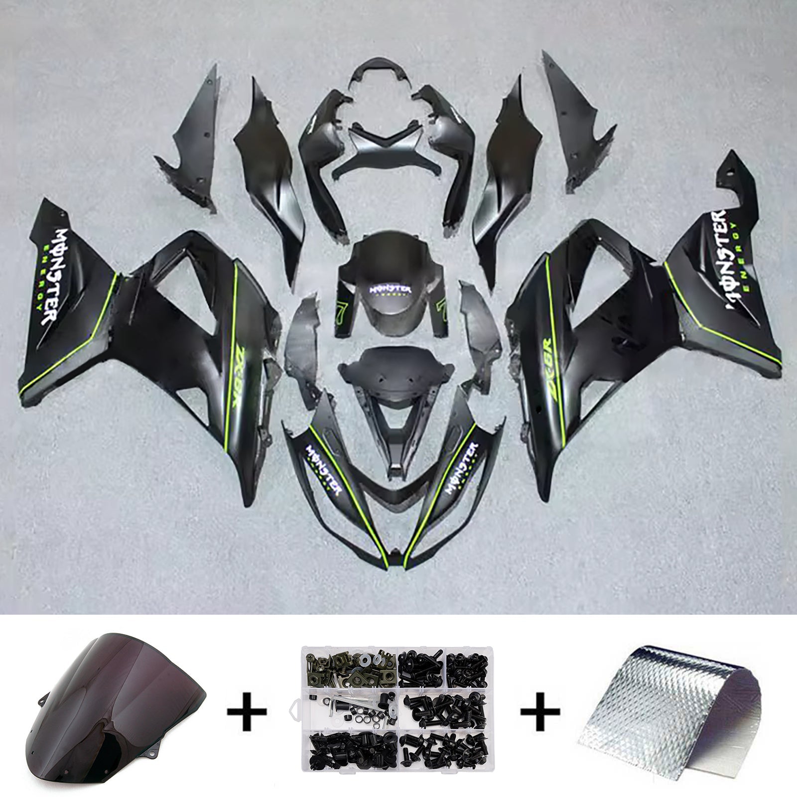 Injection Fairing Kit Bodywork Plastic ABS fit For Kawasaki ZX6R 636 2013-2018