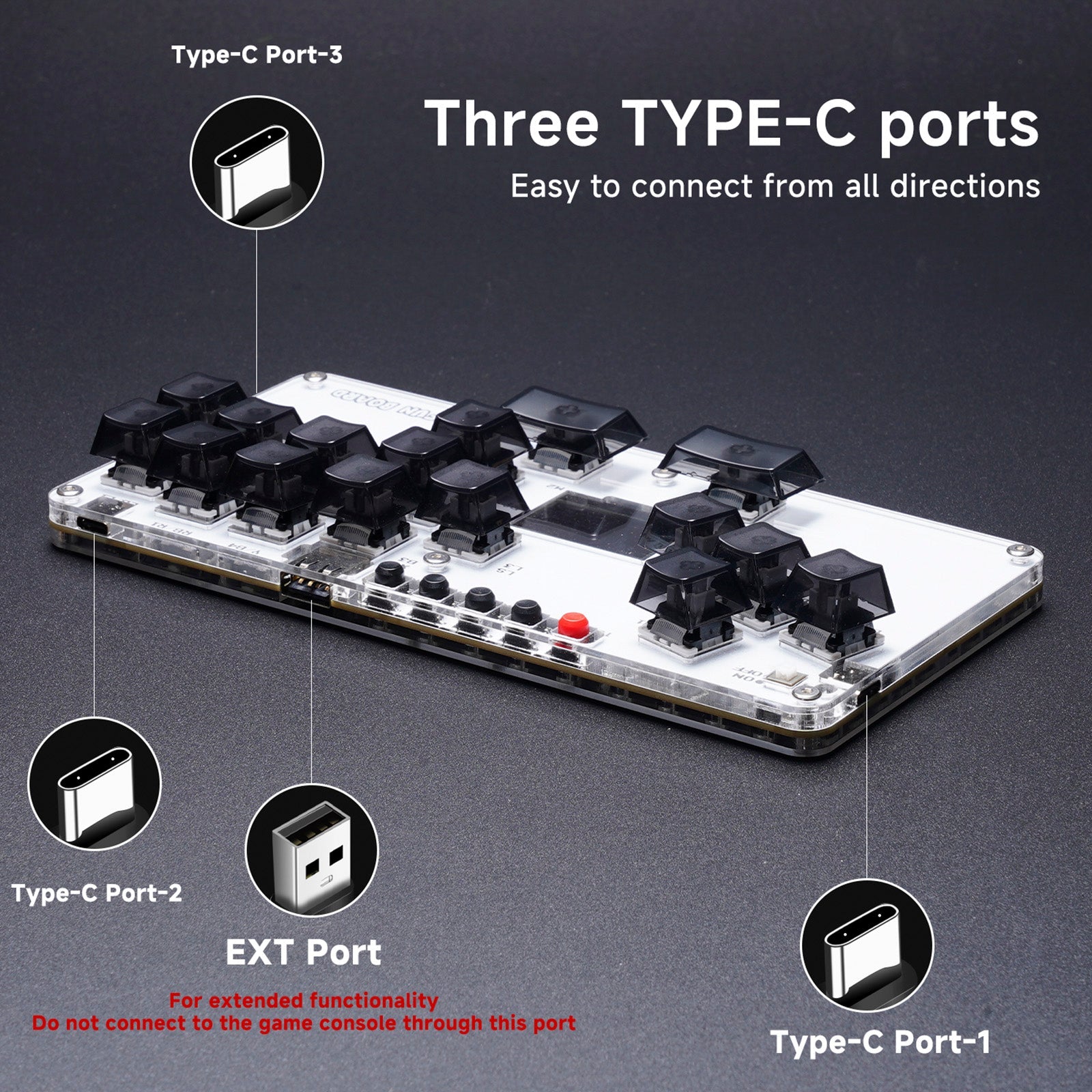 MustFun Hitbox Mini Stickless Controller Suitable For PC/PS3/PS4/Switch etc.