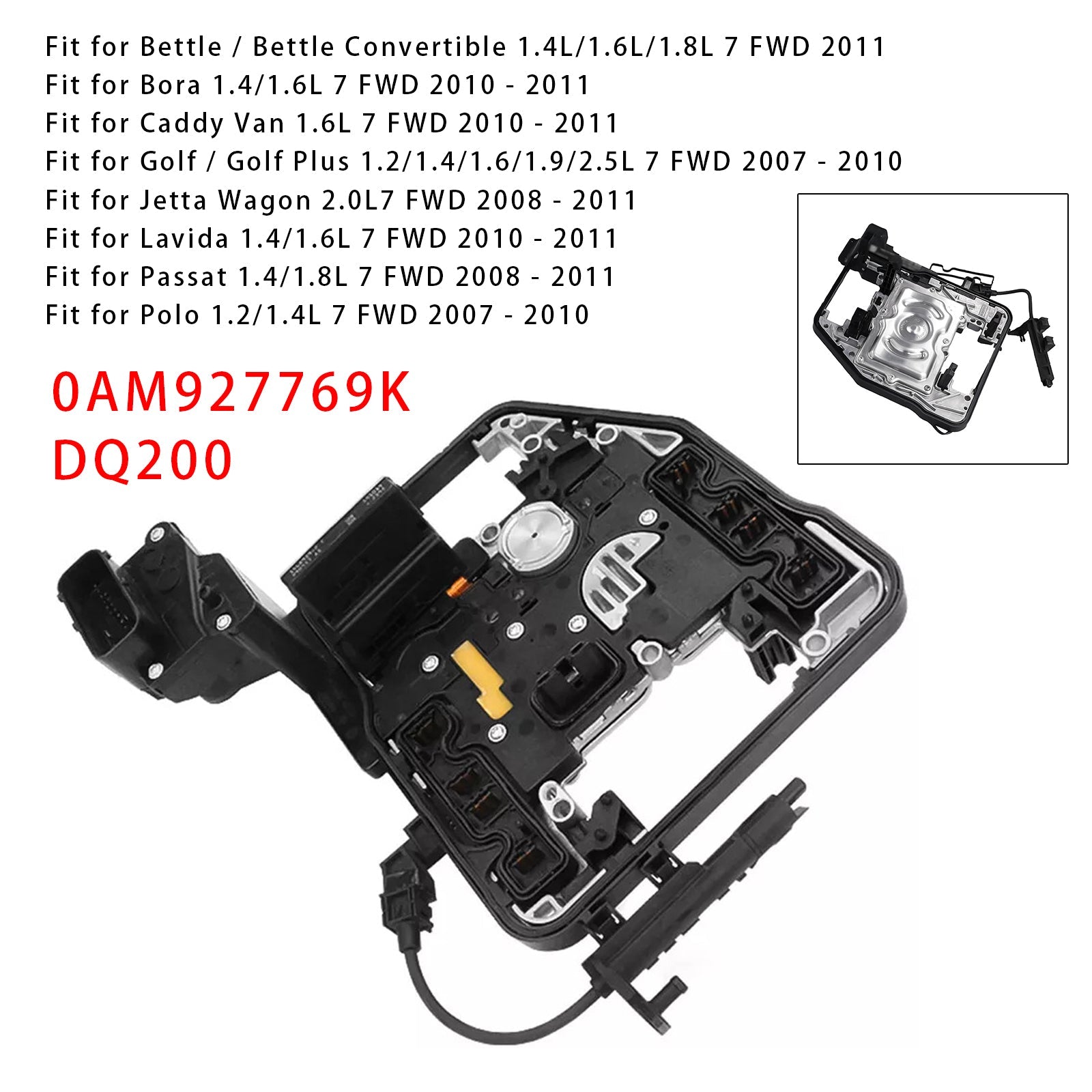 2007-2010 Volkswagen Polo 1.2/1.4L 7 FWD 0AM Transmission Control Unit TCU TCM 0AM927769K DQ200