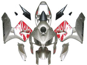 2005-2006 Honda CBR 600 RR Silver & Red Tribal Racing Fairings Generic