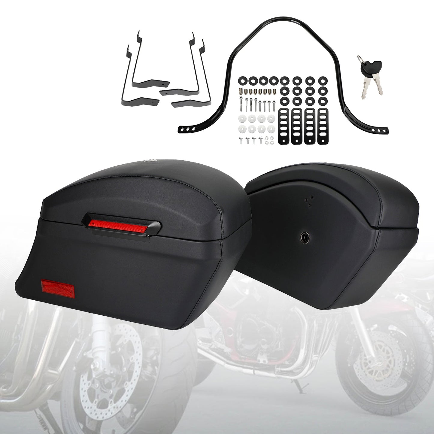 Hard Bag Saddlebag & Heavy Duty Mounting Kit For Yamaha Ds650 1100 Xvs950 1900