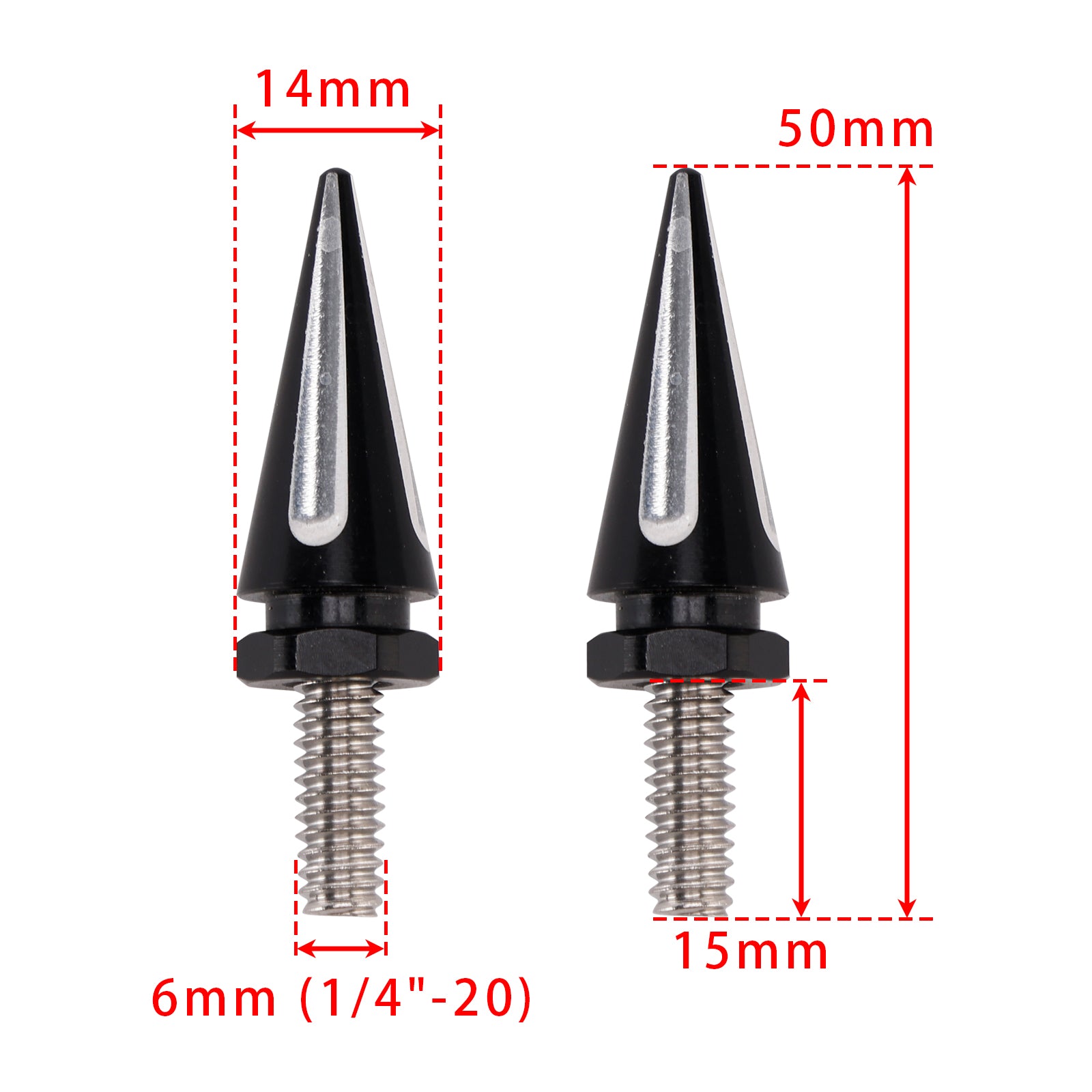 3 Spiked Windshield Bolts For Street Glide FLHX Electra Glide FLHT 14-24 Black