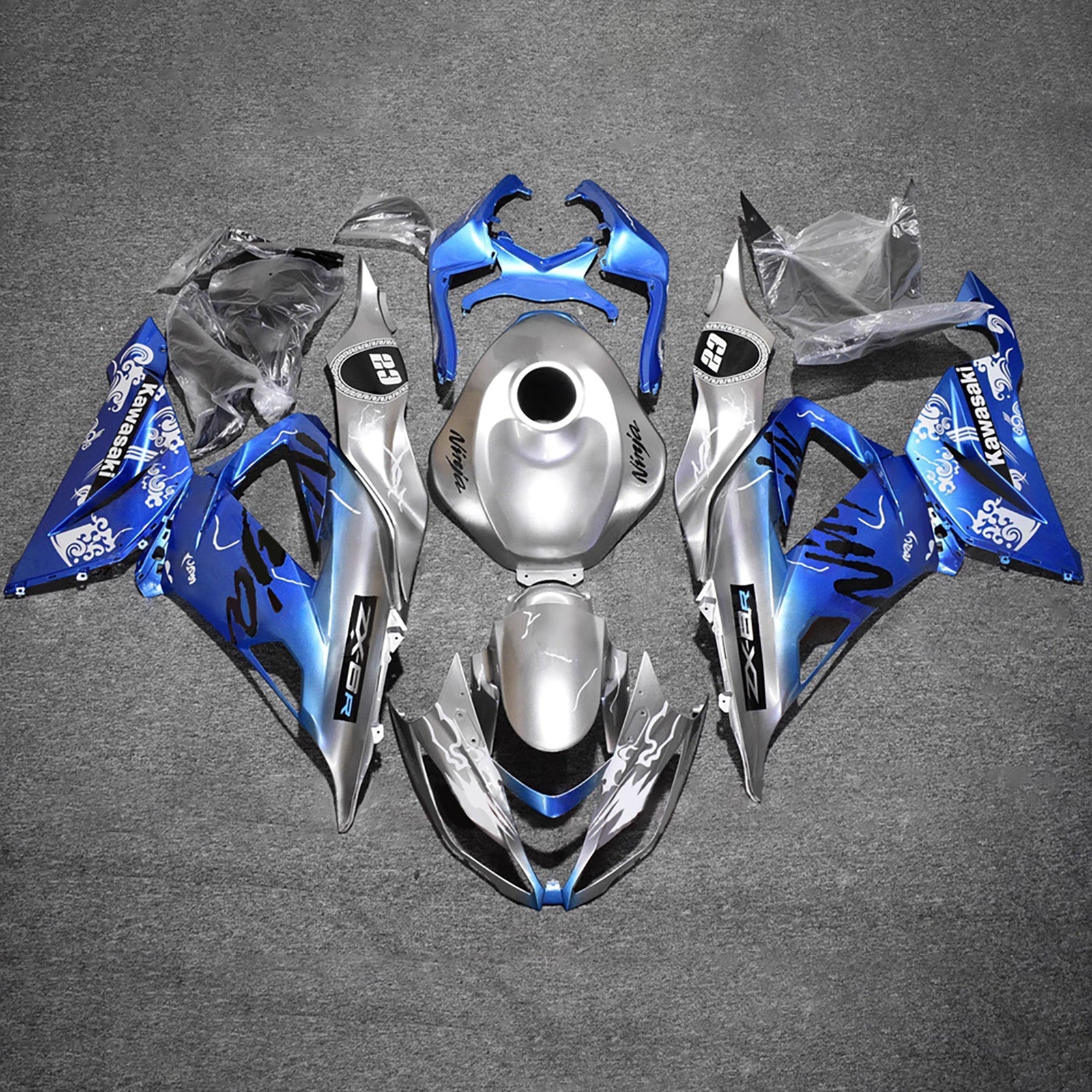 Injection Fairing Kit Bodywork Plastic ABS fit For Kawasaki ZX6R 636 2013-2018