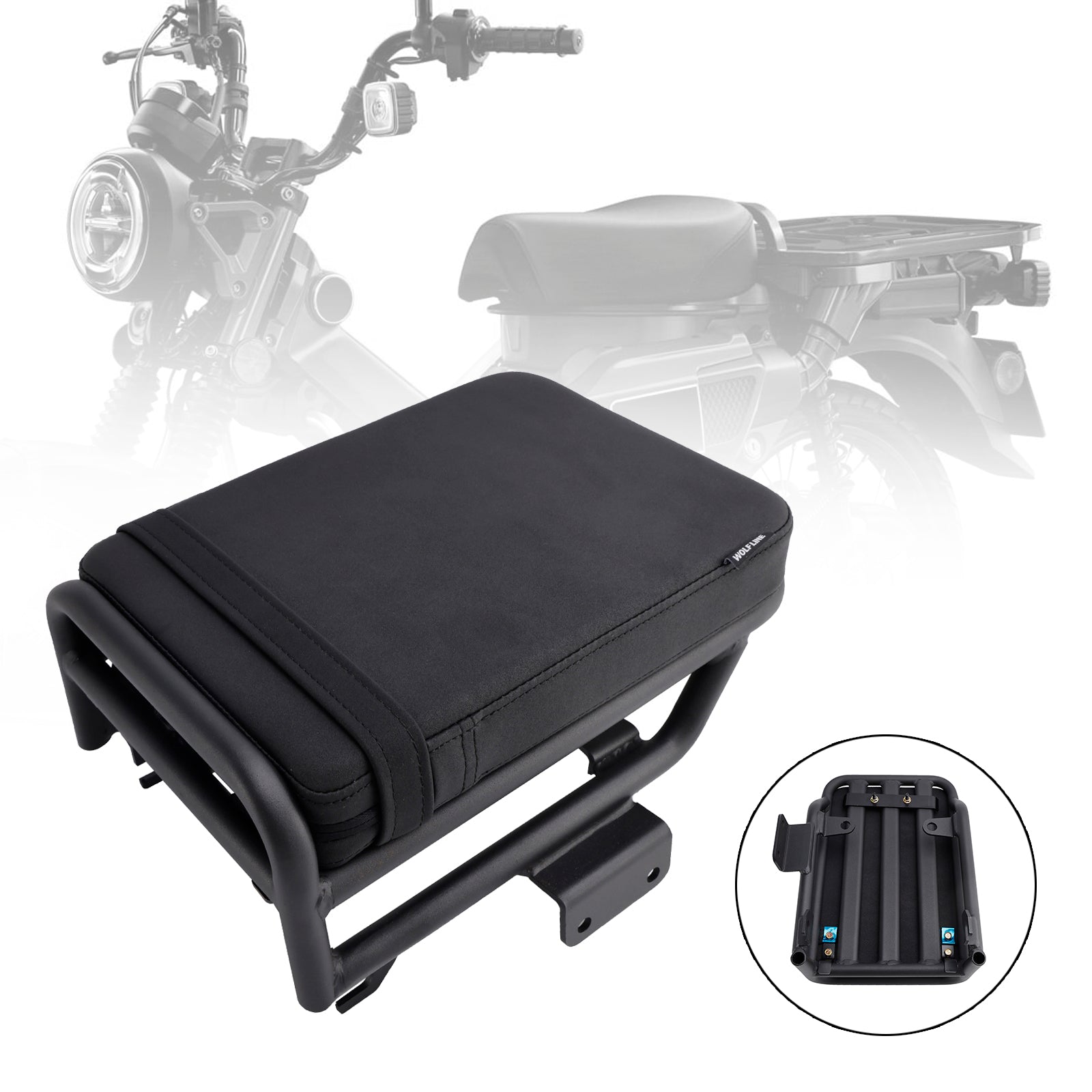 2020-2023 HONDA CT125 huntercub 125 Rear Seat Passenger Cushion Flat Pu Blackb
