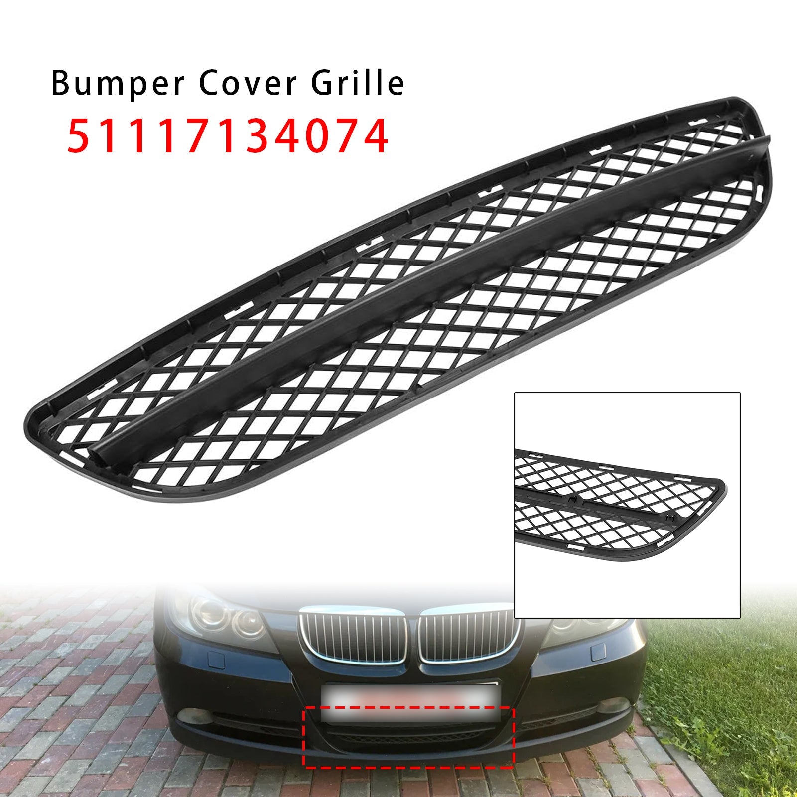 Front Bumper Lower Grille For BMW 3 Series E90 E91 2006-2008 51117134074