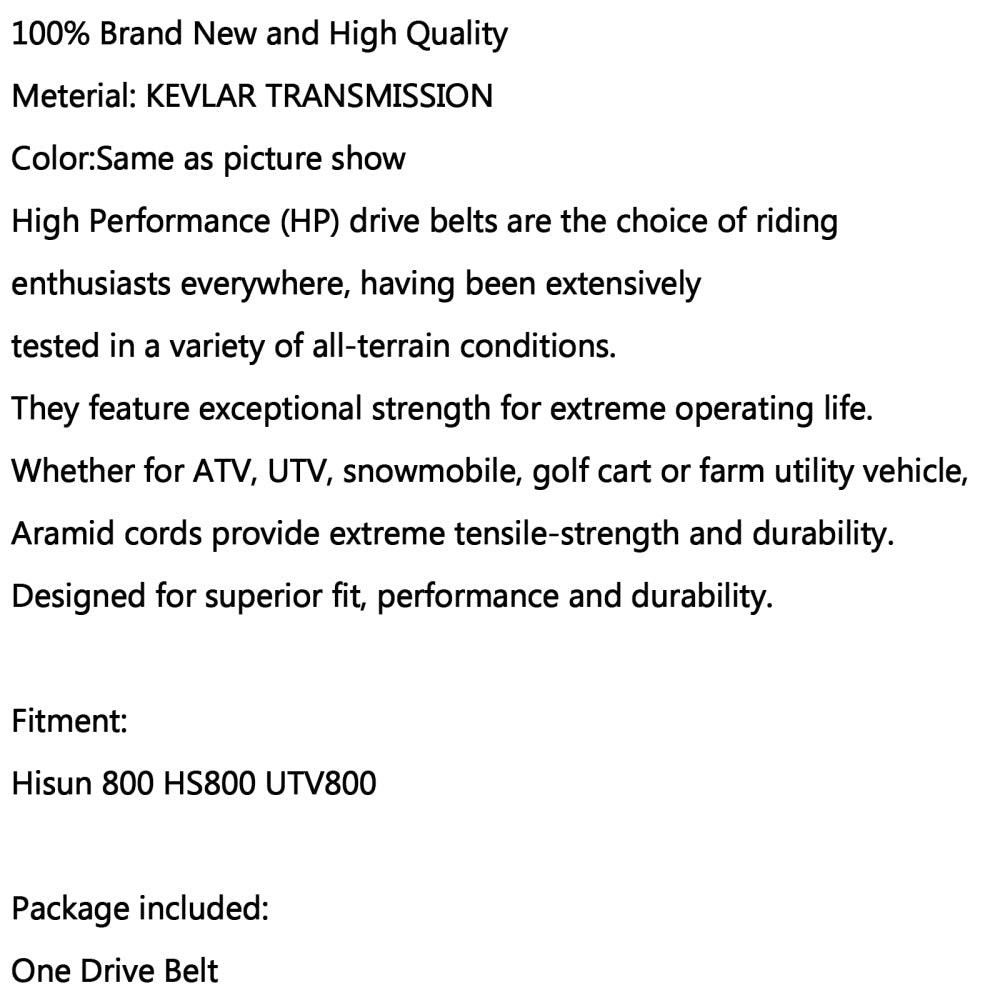 Transmission belt New ATV Drive Belt UTV Belt For Hisun 800 HS800 UTV 800 Bennche QLINK