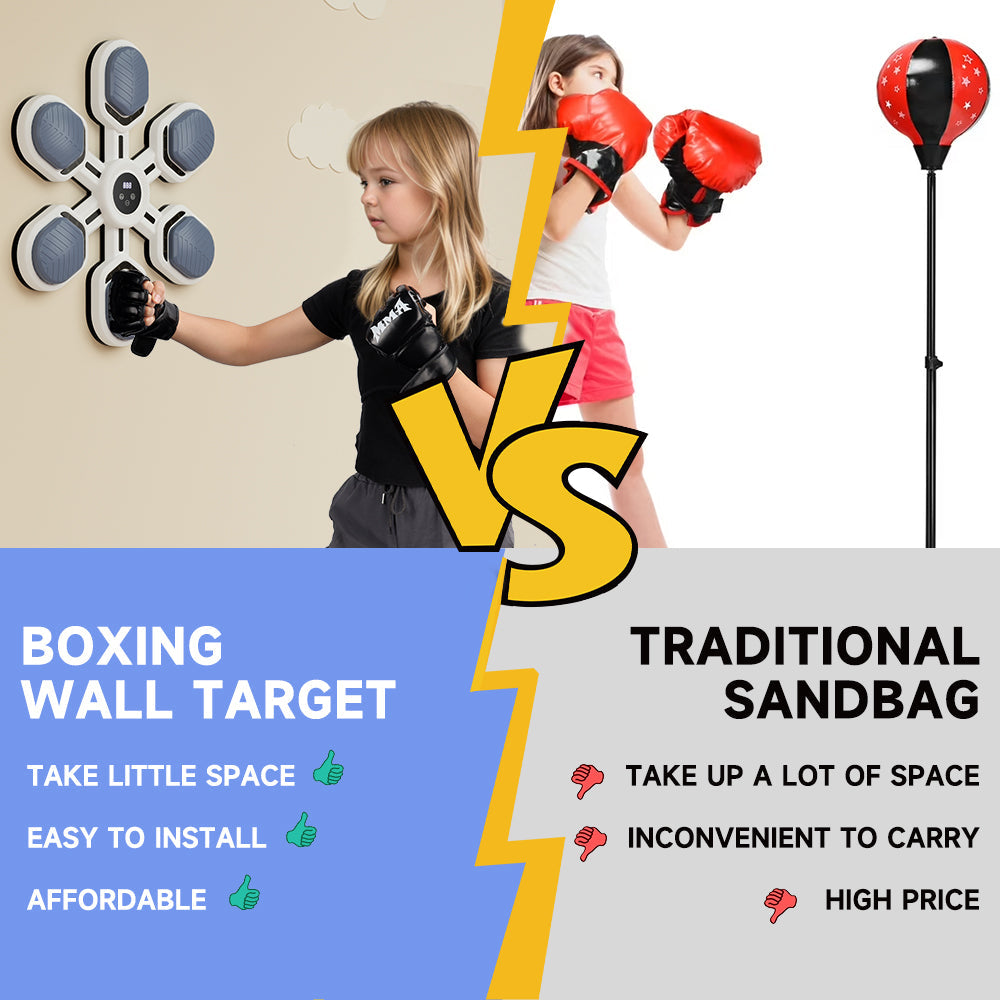 Boxing Wall Mount Machine for Adults Teens 9 Modes & 9 Speeds Smart Bluetooth Punching Trainer with Gloves Office Boxing Workout Equipment Target for Home Gym Music Boxing Machine