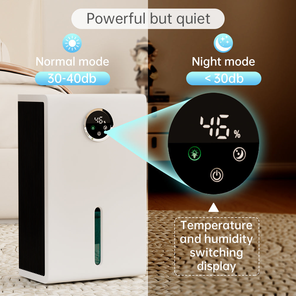 120oz Home Dehumidifier for 1000 sq.ft | Quiet, Energy-Saving w/ Negative Ion Purifier & Color LED Touch Screen