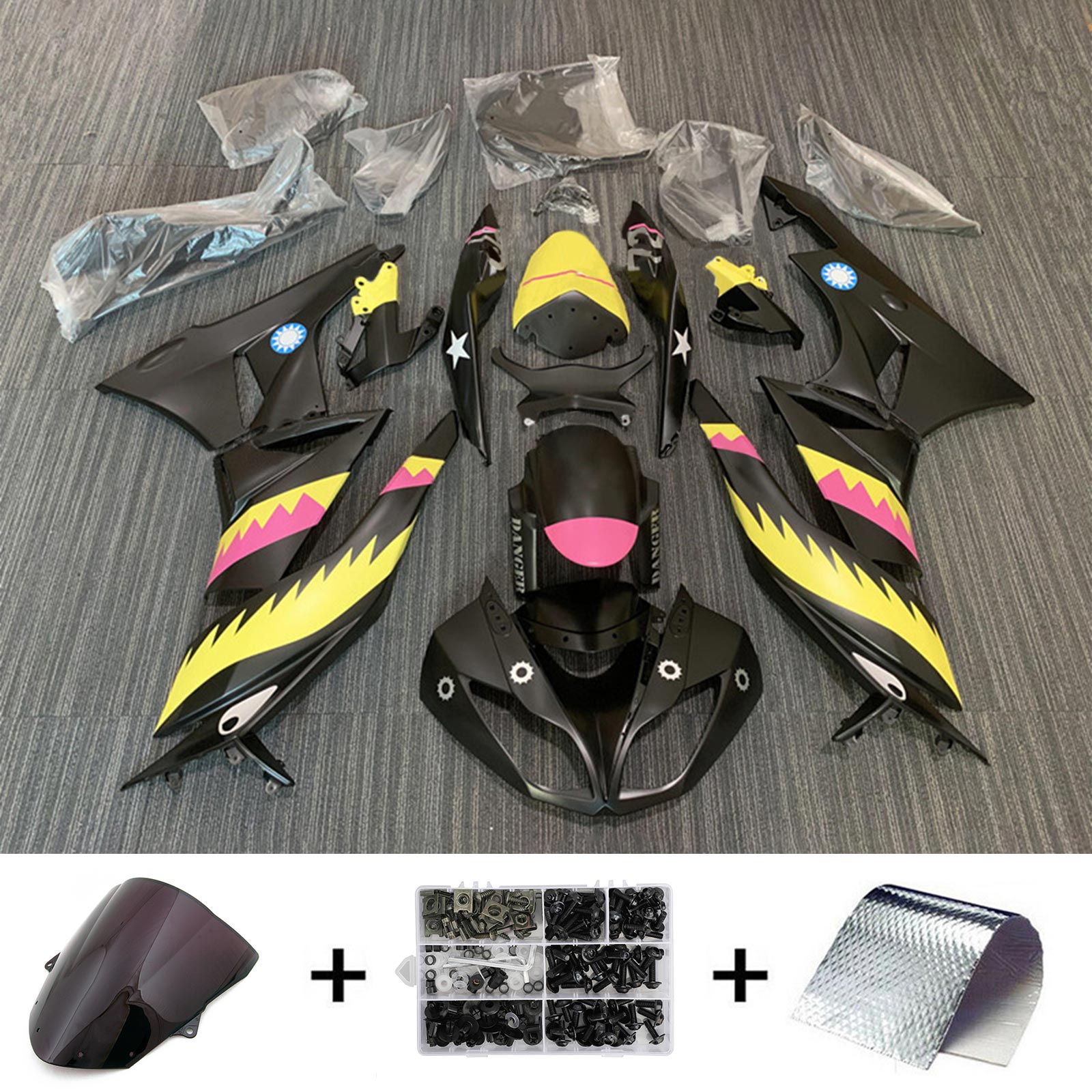 2009-2012 Kawasaki ZX6R 636 Fairing Kit Bodywork Plastic ABS