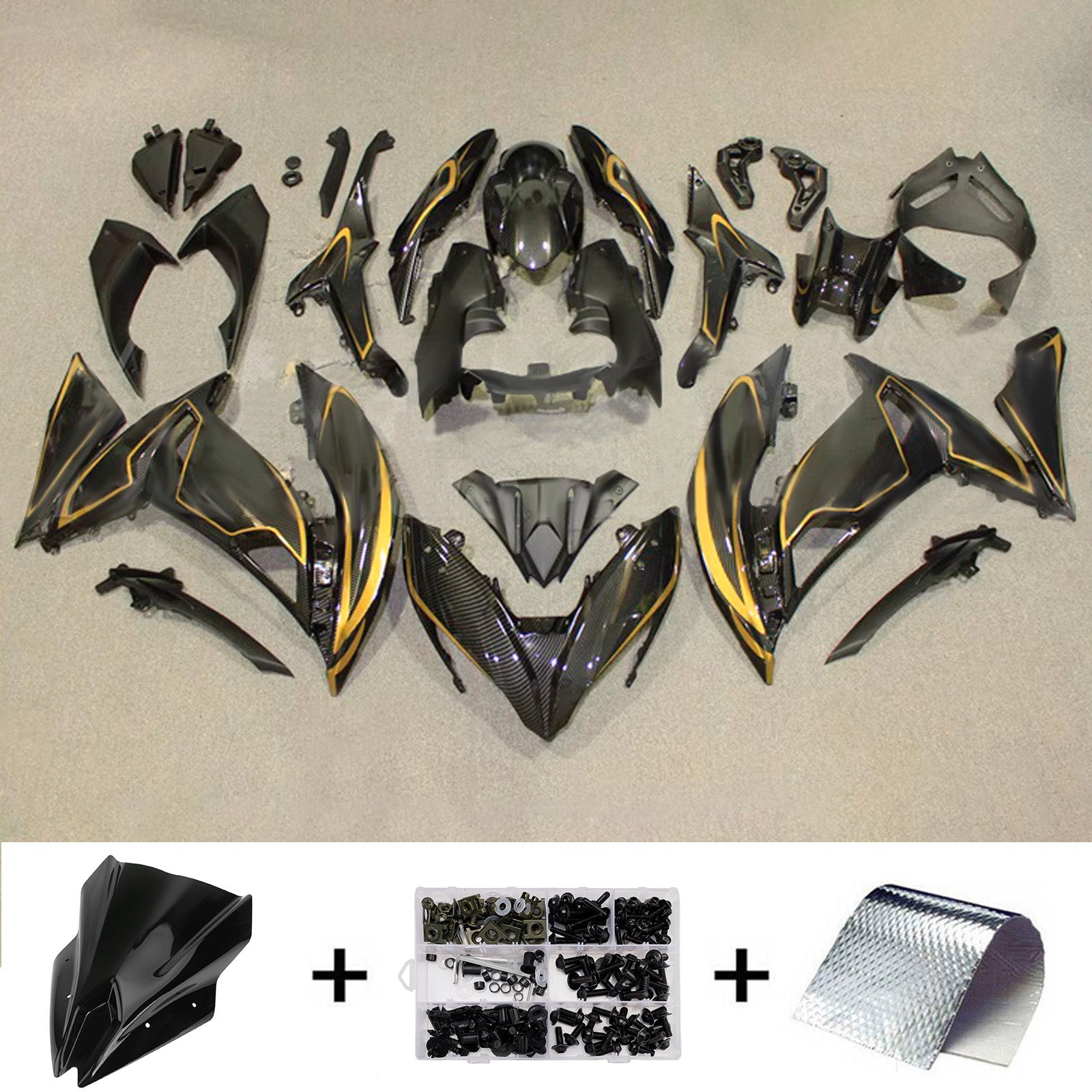 Injection Fairing Kit Bodywork Plastic ABS fit For Kawasaki ER-6F Ninja650R 2017-2019