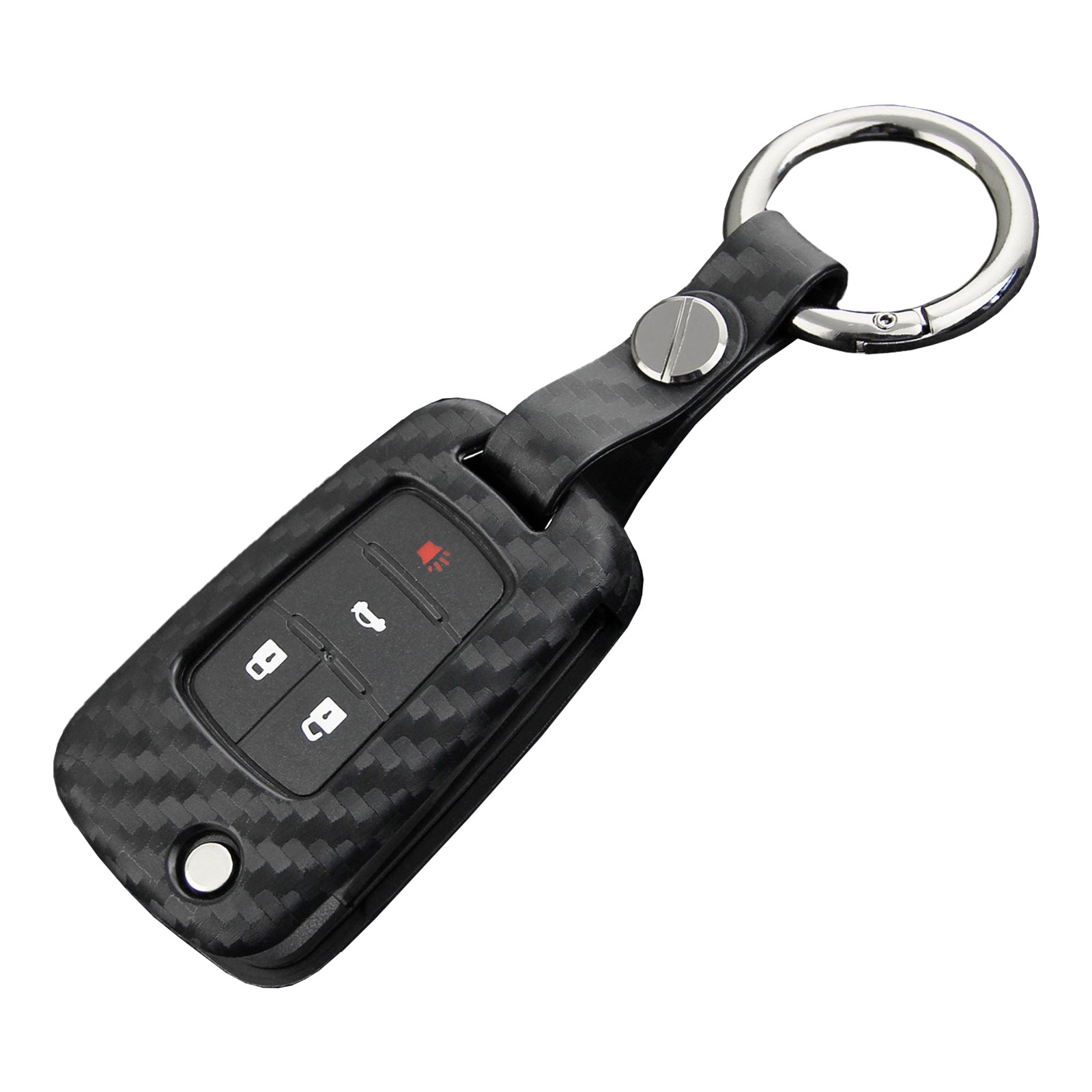 Leather Silicone Car Key Case Cover With Buckle For Chevrolet