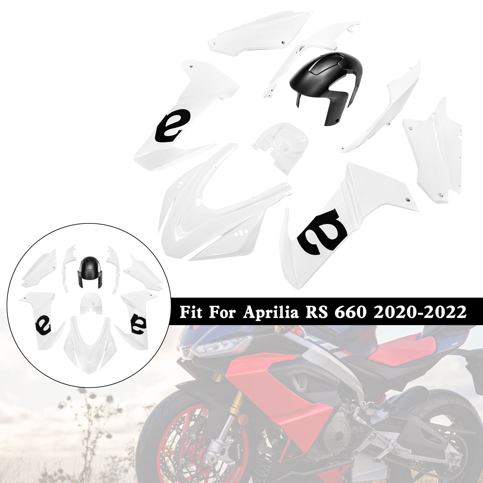 2020-2024 Aprilia RS 660 Injection ABS Plastic Bodywork Fairing Kit 07#