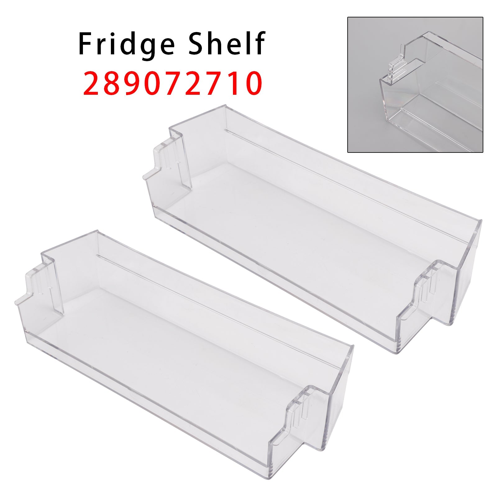 Dometic Caravan 2PCS Fridge Shelf Grey Clear Middle Or Top Door Bin 306mm 289072710 Generic