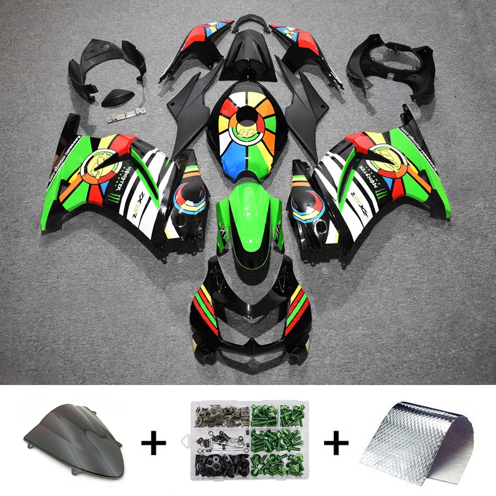 Injection Fairing Kit Bodywork Plastic ABS fit For Kawasaki EX250 Ninja250R 2008-2012
