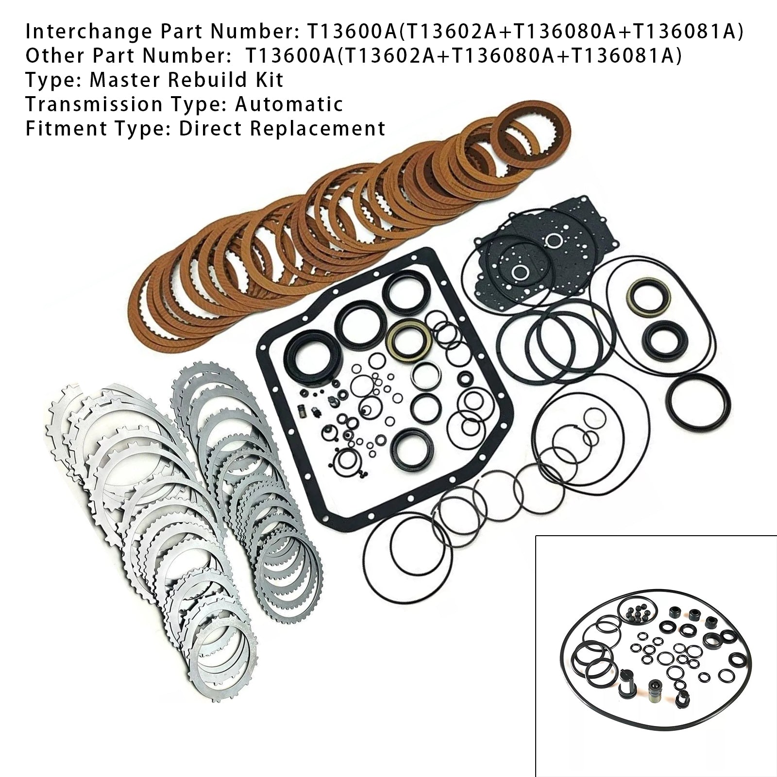 2001-2007 TOYOTA HIGHLANDER 2.4L 3.0L Auto Transmission Master Rebuild Kit Overhaul Seals U140E U140F T13600A
