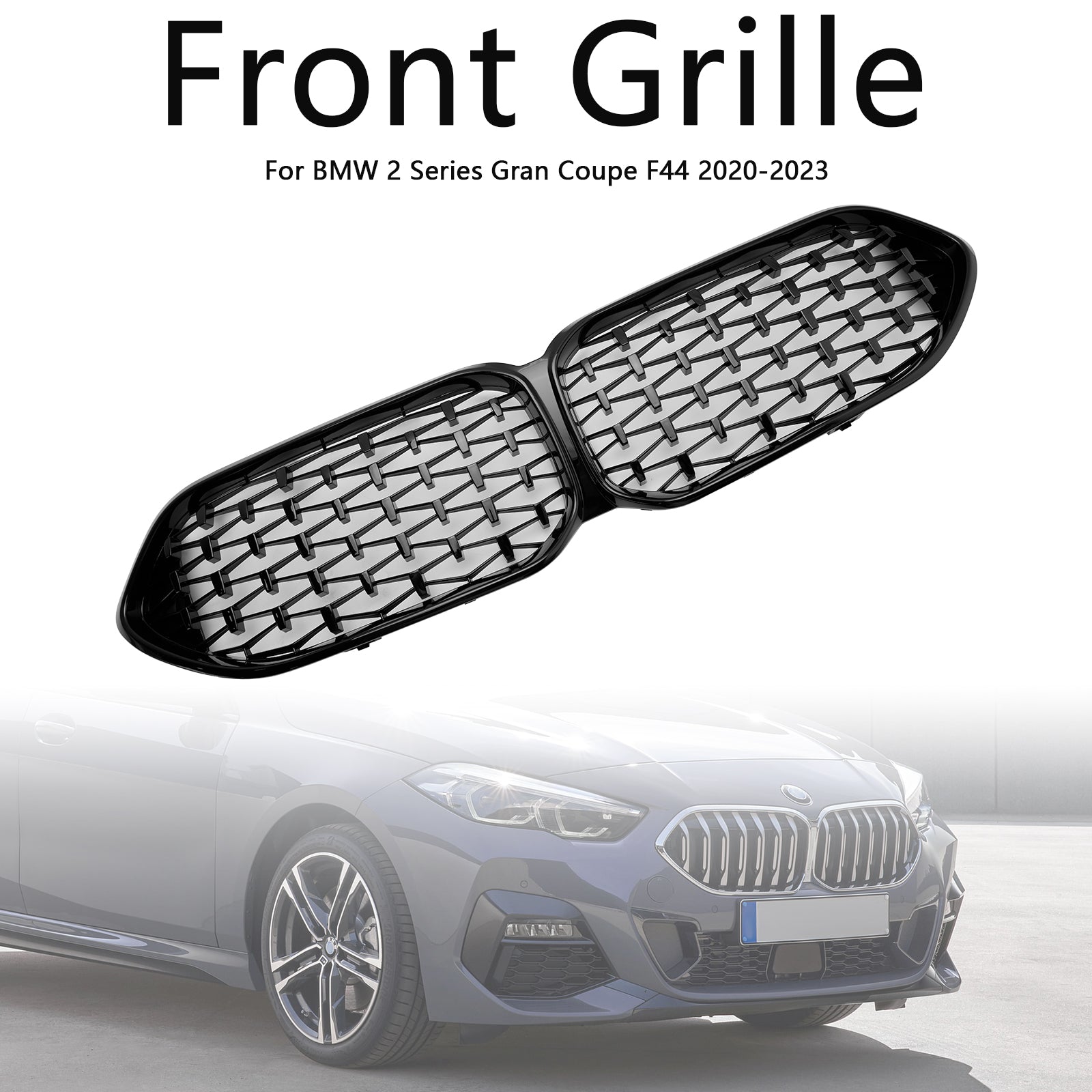 2020-2023 BMW 2 Series F44 Coupe M Diamond Gloss Black Front Grille Grill 51135A39378 51138080494