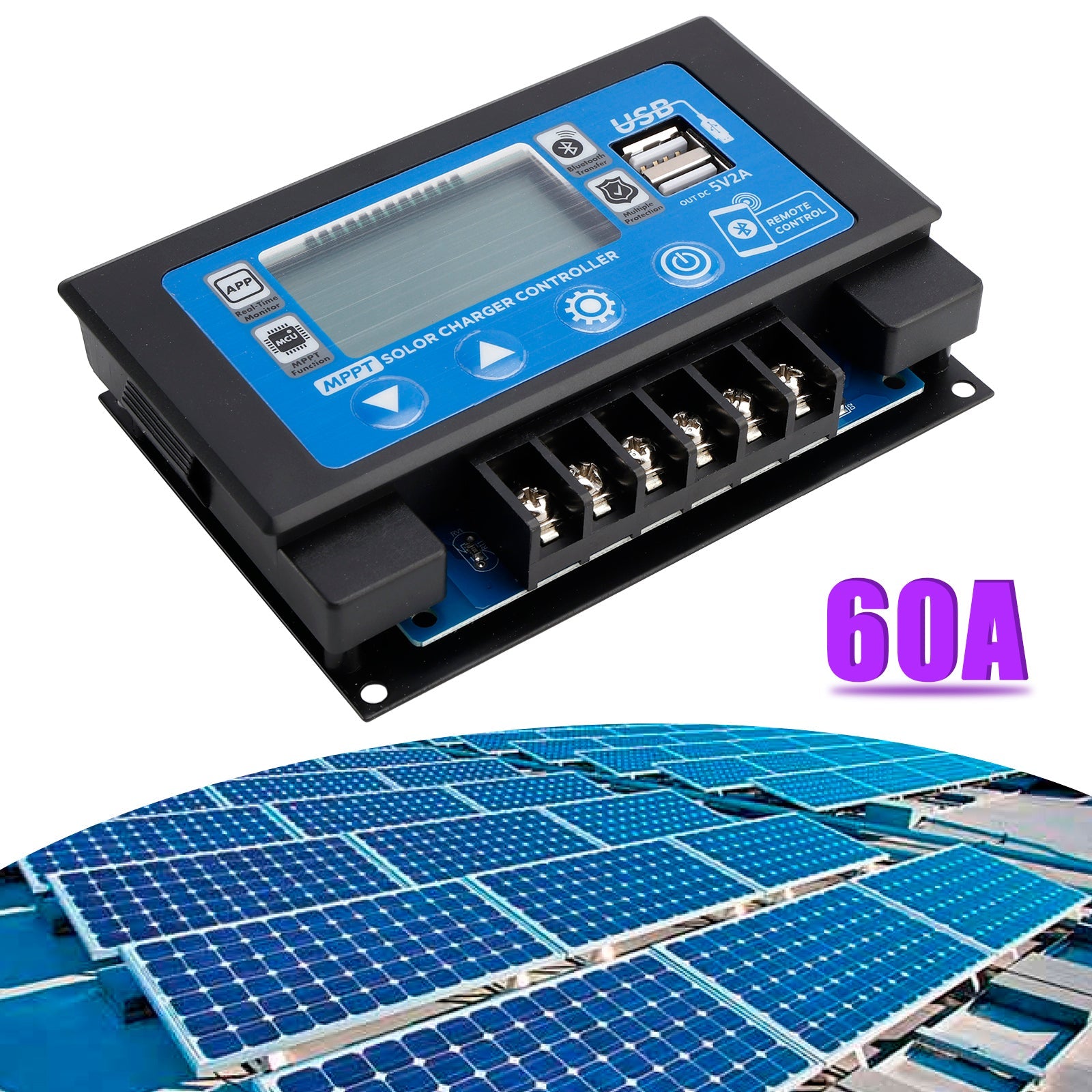 30A/60A Embedded Snap-On Energy Storage Dedicated MPPT Solar Controller Bluetooth