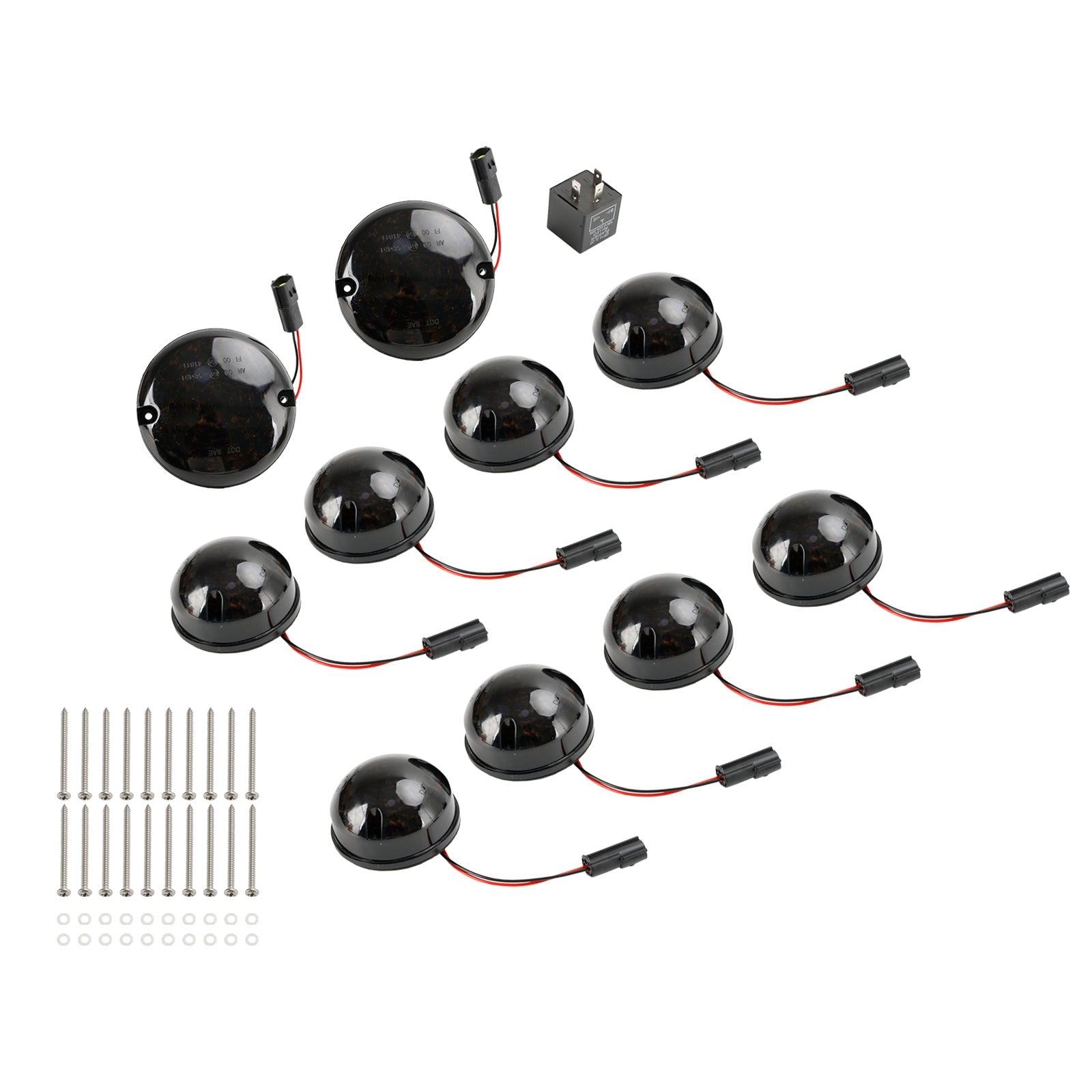 1983-1990 Land Rover Defender 90/110 Smoke LED DRL Driving Daytime Fog Tail Lights Kit 10PCS