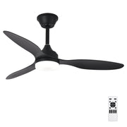 42" Pendant Ceiling Fan with Light Dimmable Black Quiet DC Motor Remote