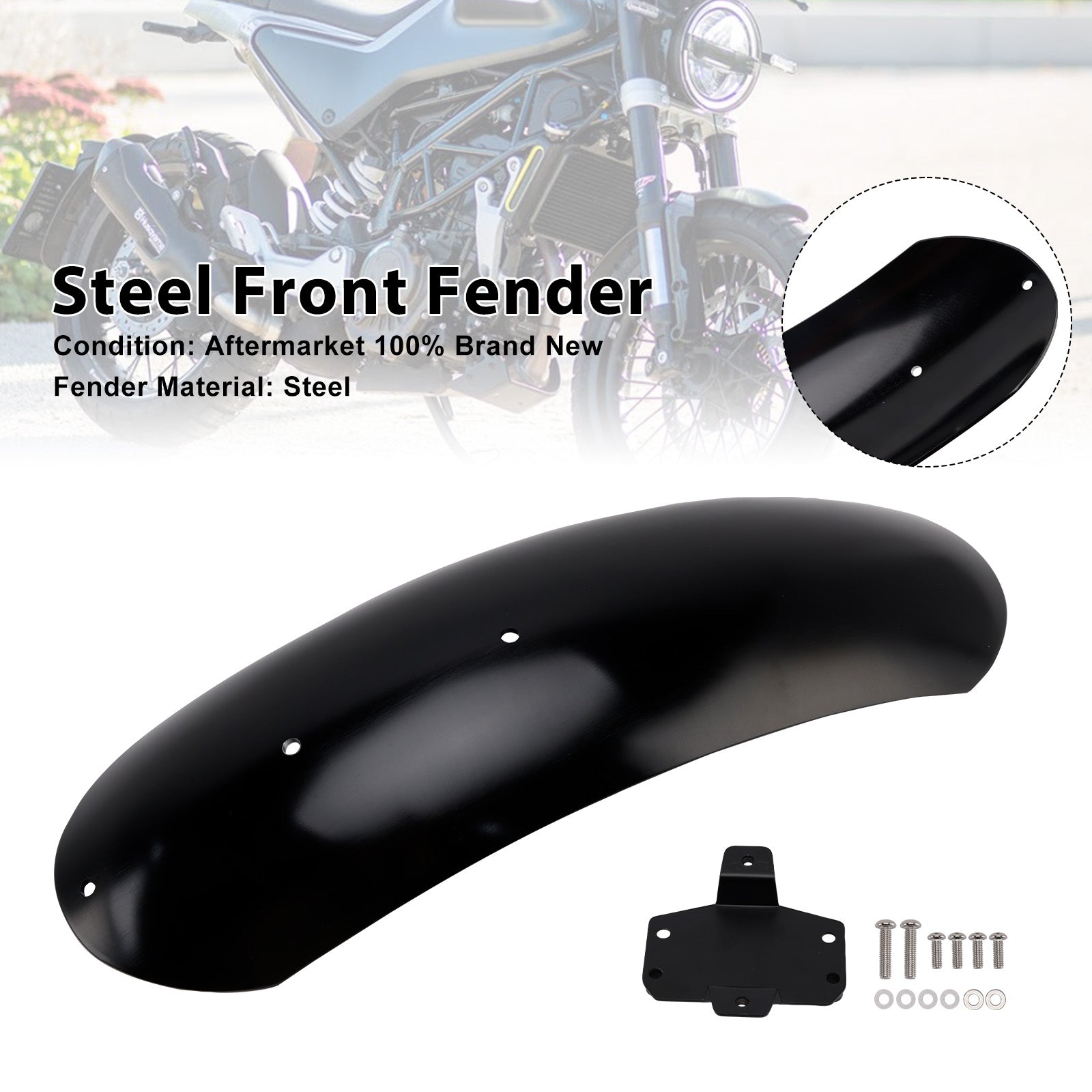 2019-2023 Husqvarna Vitpilen 125 250 401 Svartpilen Steel Front Fender