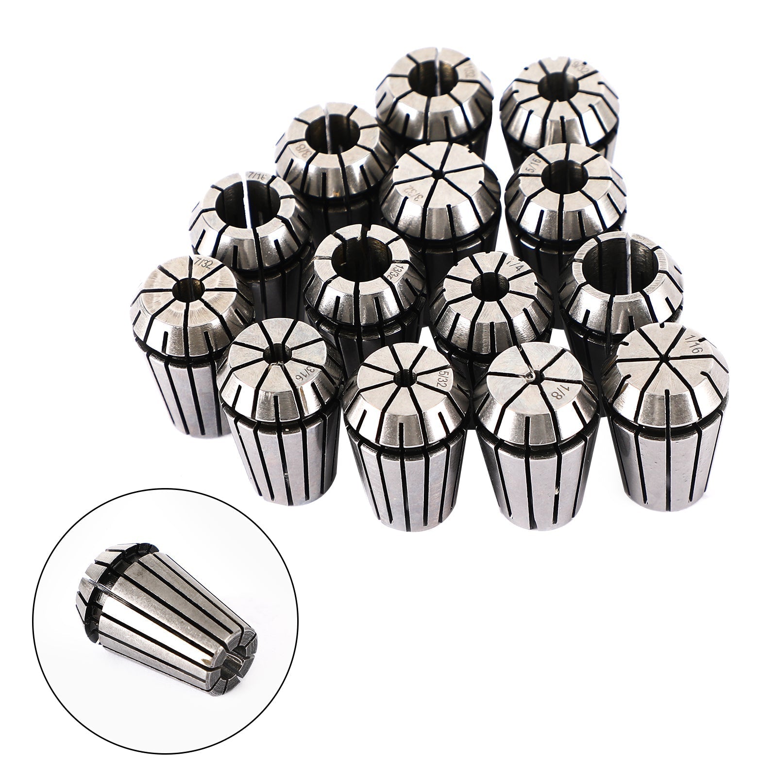 7Pcs ER20 Spring Collet Set For CNC Milling Lathe Tool Engraving Machine Steel