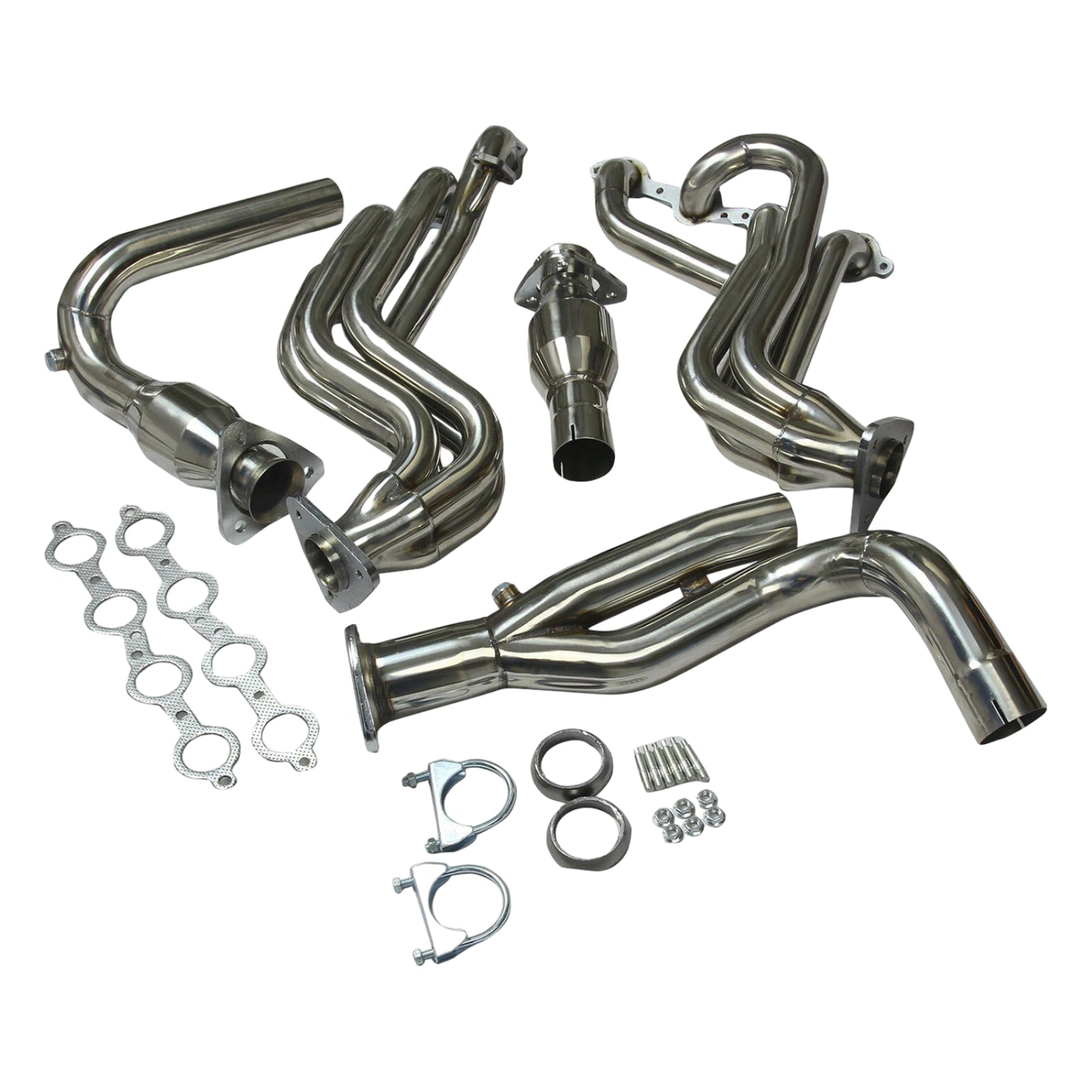 Stainless Manifold Header Exhaust Fit GMC Fit Chevy GMT800 V8 Engine W/Y-Pipe