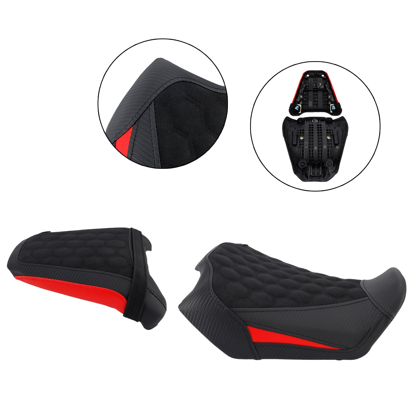 2024-2025 For Honda Cb650R Cbr650R Front&Rear Raider Passenger Cushion Kit Red1