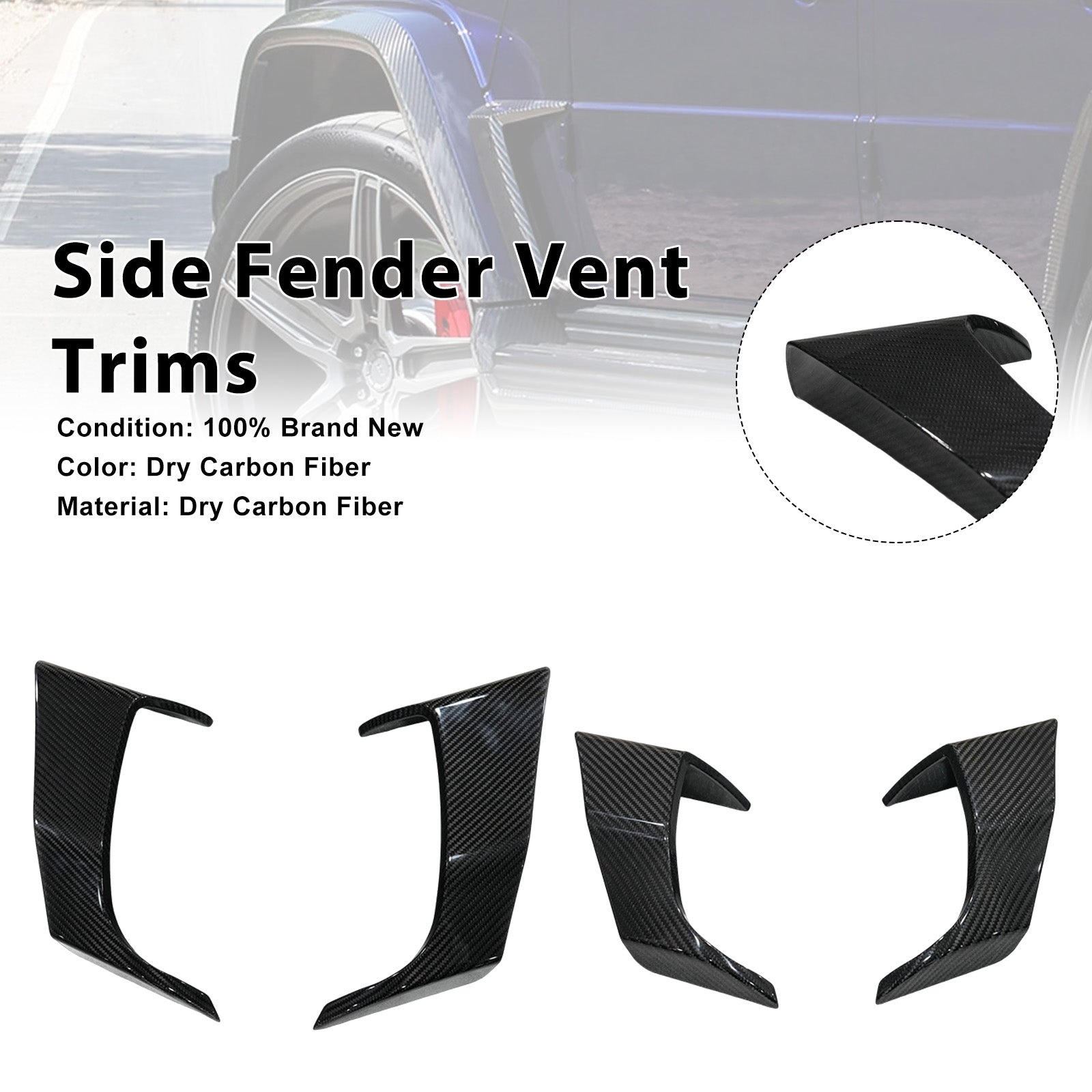 2025+ Fit Mercedes Benz G-Class W465 Real Carbon Fiber Side Fender Vent Trim