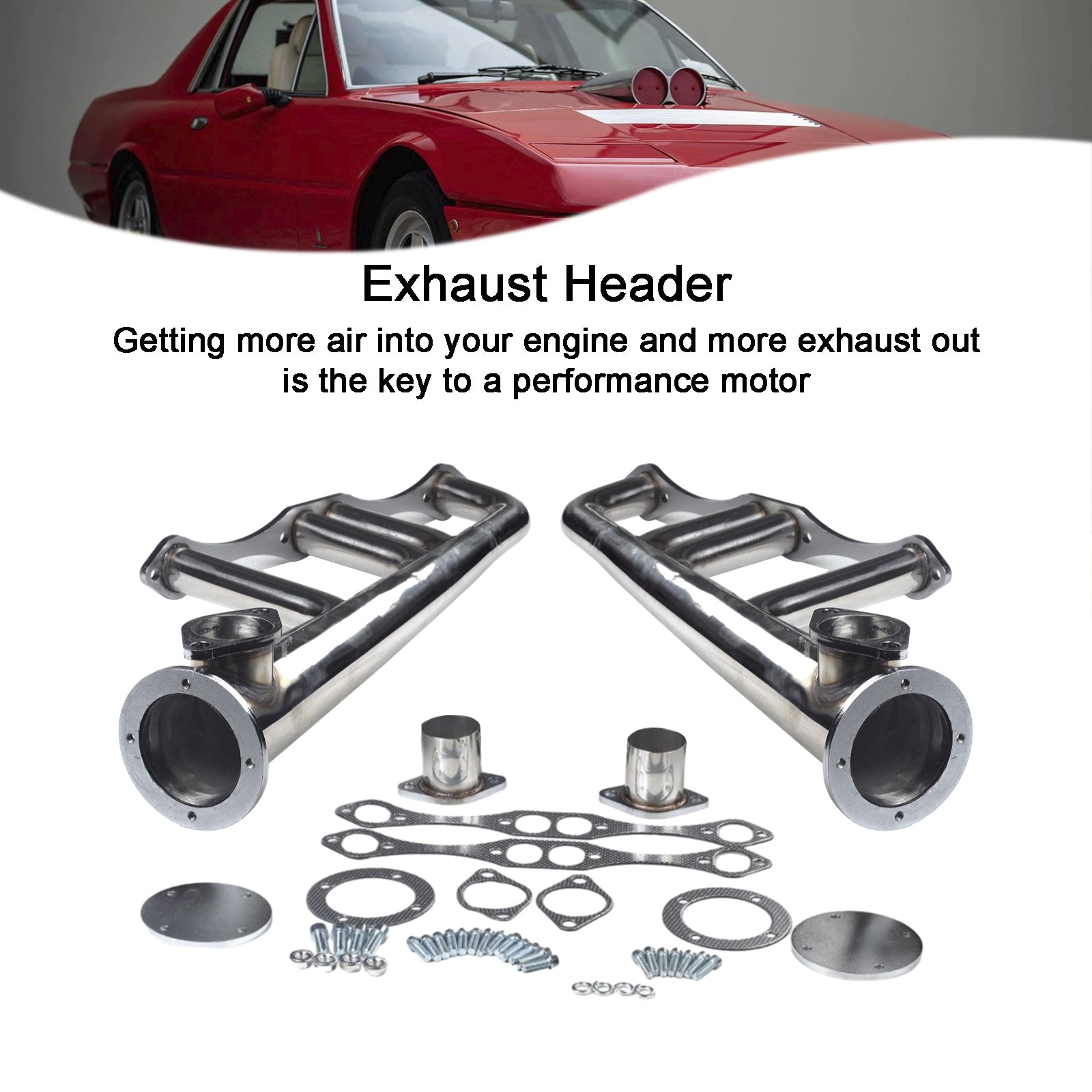 Exhaust Manifold Header 265-400 Fit Chevy Lake Style SBC V8 Small Block