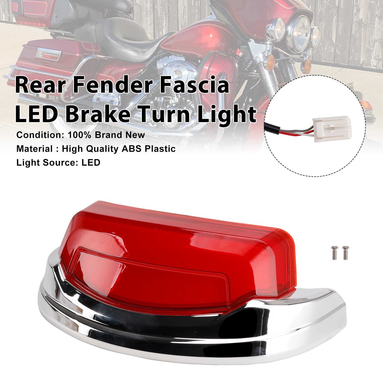 Rear Fender Fascia LED Brake Turn Light For FLHXSE CVO Street Glide 14-23