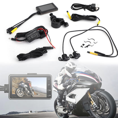 Motorcycle DVR Video Recorder+1080P Full HD Front Camera and Rear View Camera