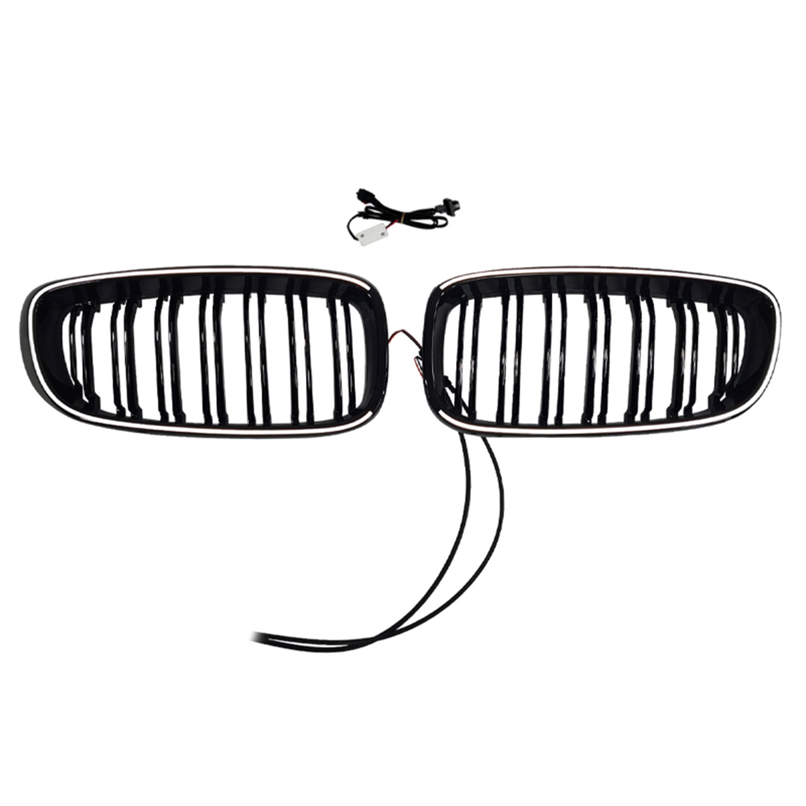 2013-2019 Fit BMW 3 Series F34 GT Dual Slat Front Bumper Grille Gloss Black