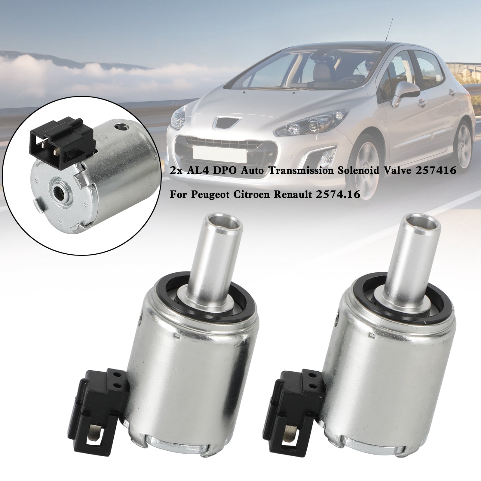2x Peugeot Renault 2574.16 AL4 DPO Auto Transmission Solenoid Valve 257416