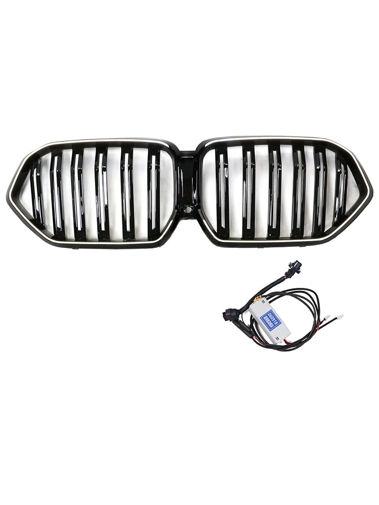 2023-2025 BMW X6 G06 M60i W/Camera Hole Double Slat Front Bumper Grille