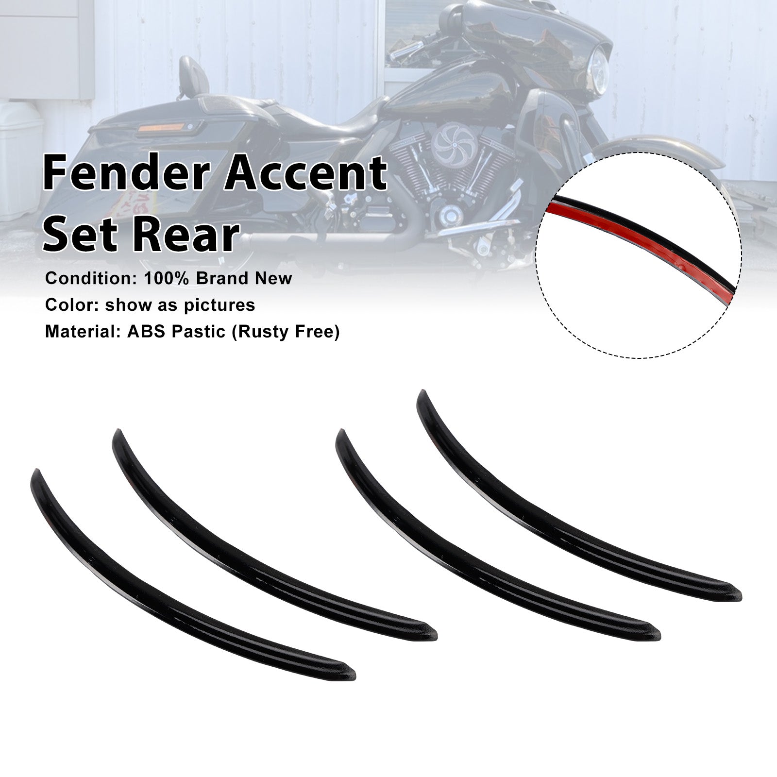 Rear Fender Accent Set For FLHX Street Glide 2006-2013