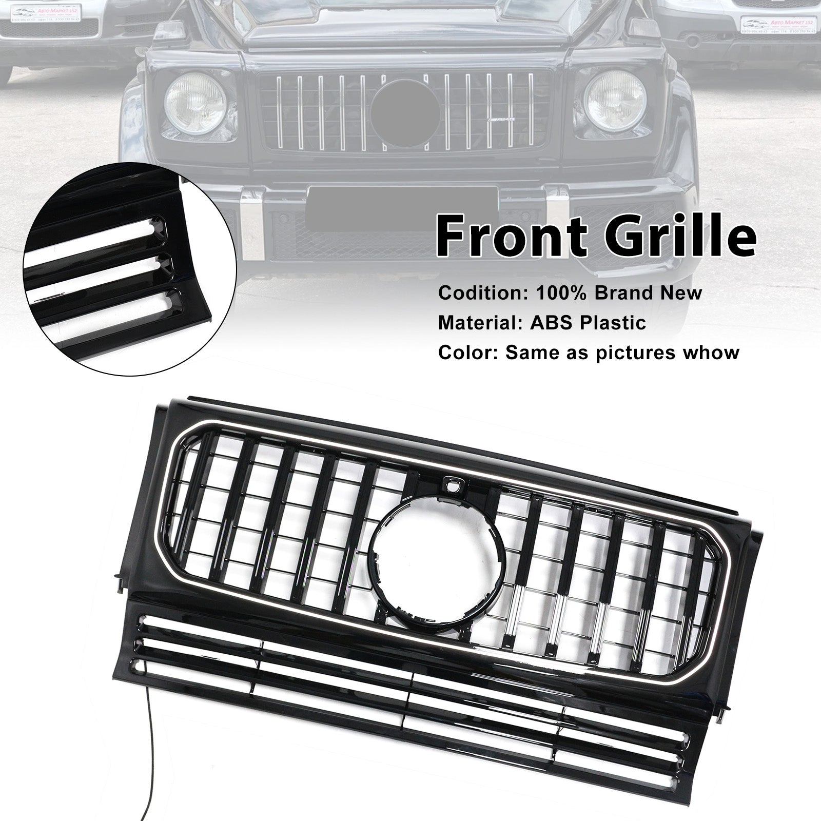 1990-2018 Fit Mercedes Benz G-Class W463 Black Front Bumper Grill Grille