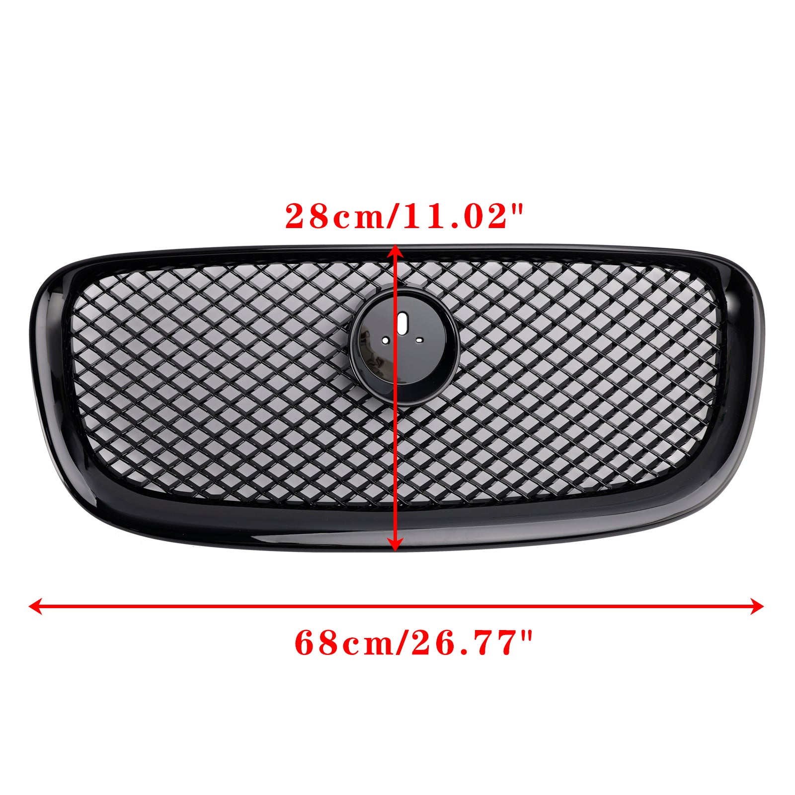 2012-2015 Jaguar XF XF-R Style Front Bumper Grill Grille Gloss Black