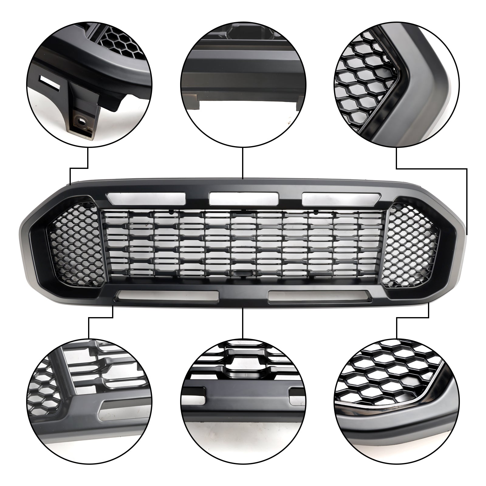 2019-2023 Ford Ranger T8 Black Front Bumper Grill Grille