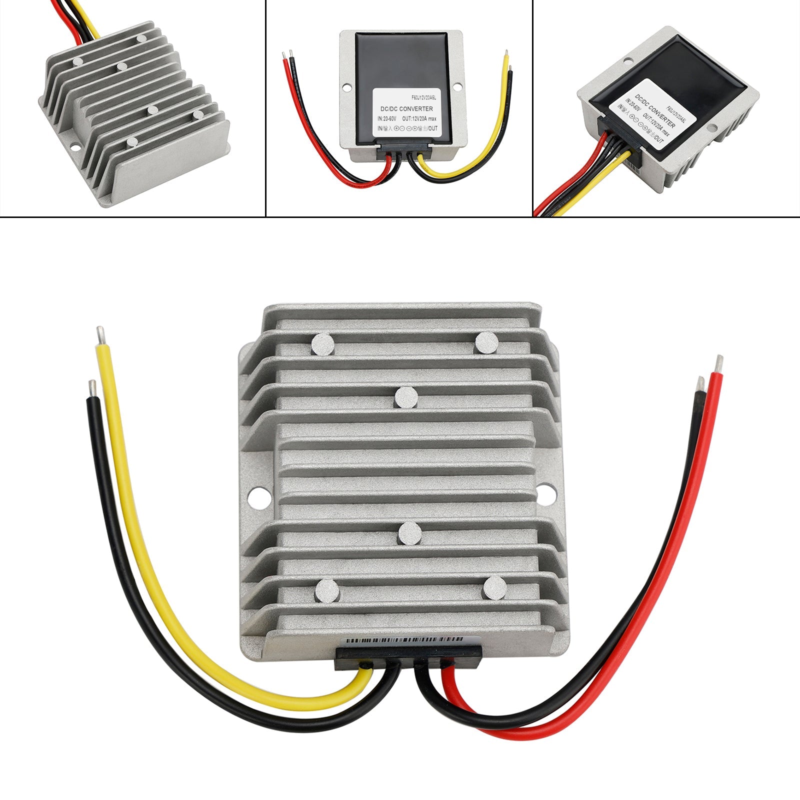 Waterproof DC 20-60V to 12V 20A 240W Step-Down Power Supply Converter Regulator