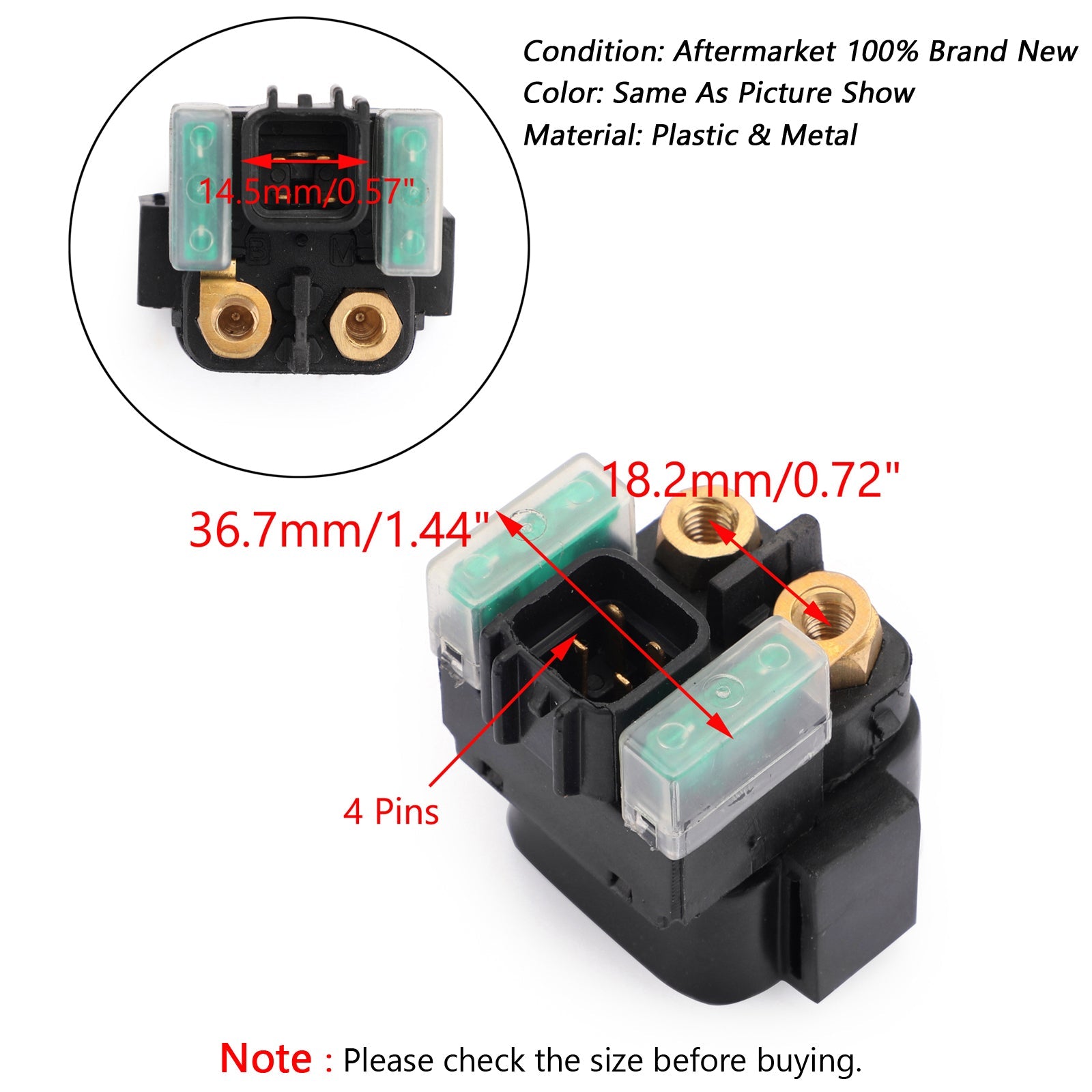 Starter Relay Solenoid For YAMAHA RAPTOR 700 YFM700R 2006 07 08 2009 ATV SN35