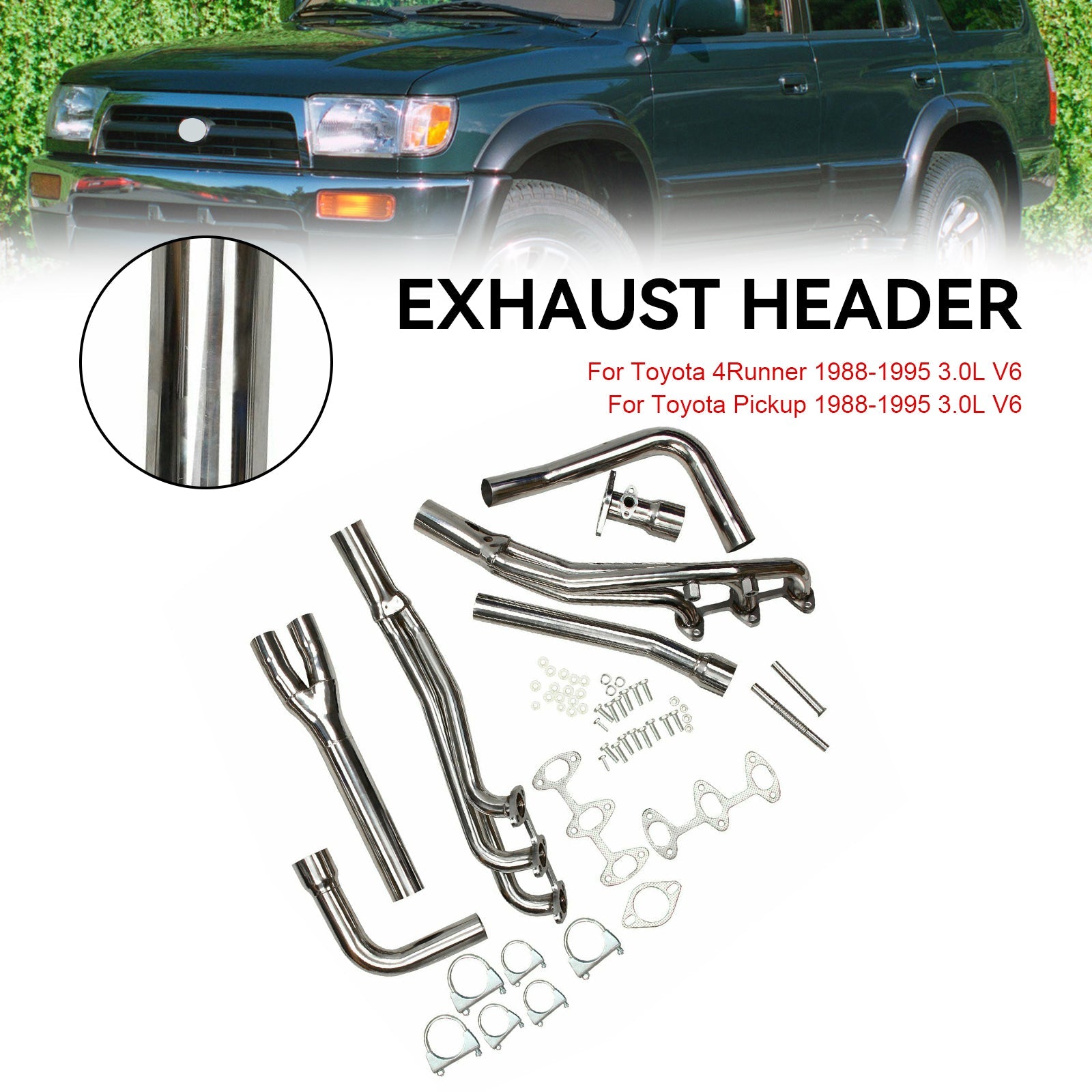 Stainless Exhaust Manifold Headers Fit Toyota 4Runner Pickup 1988-1995 3.0L V6